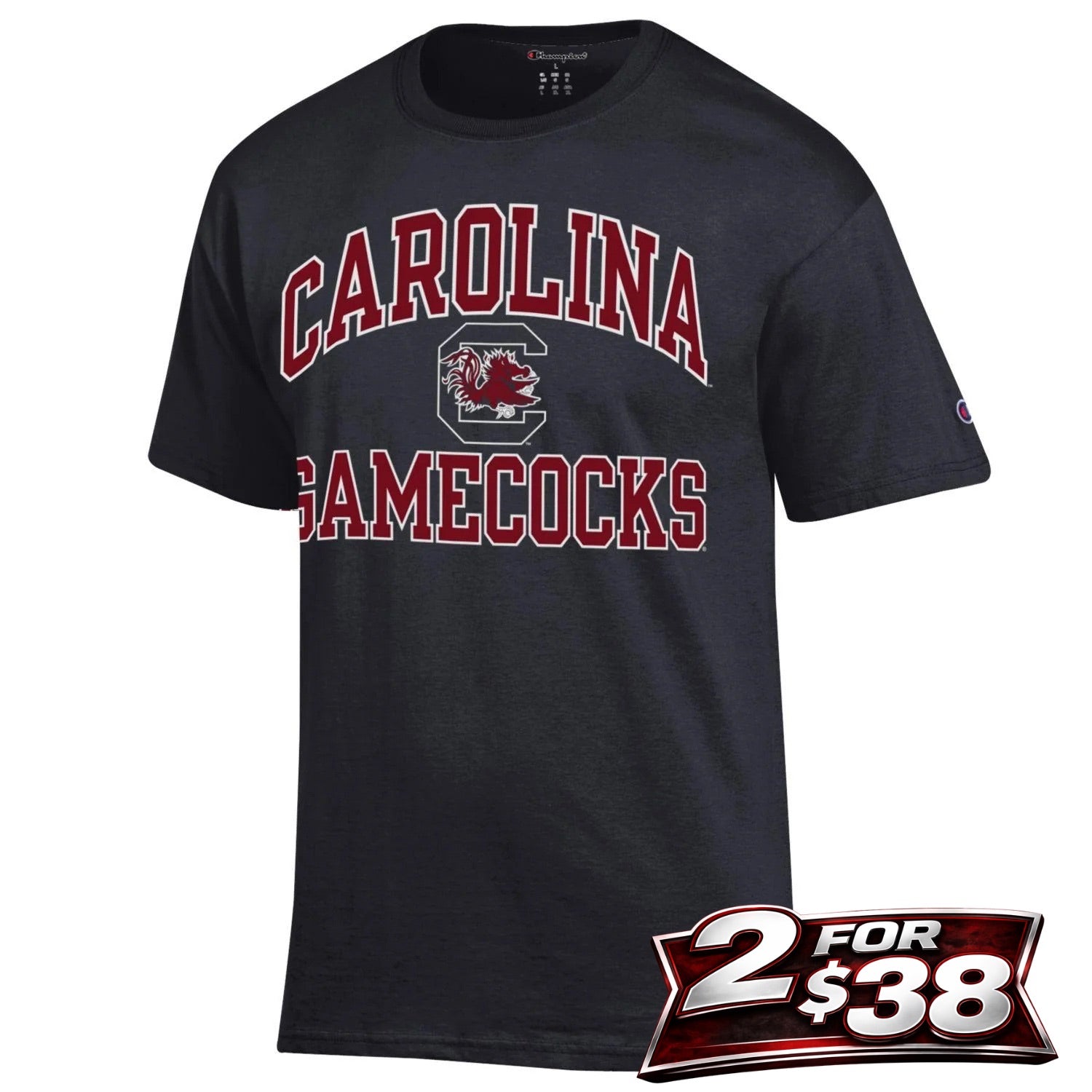 BLACK ARCH CAROLINA GAMECOCKS WITH BLOCK C T-SHIRT