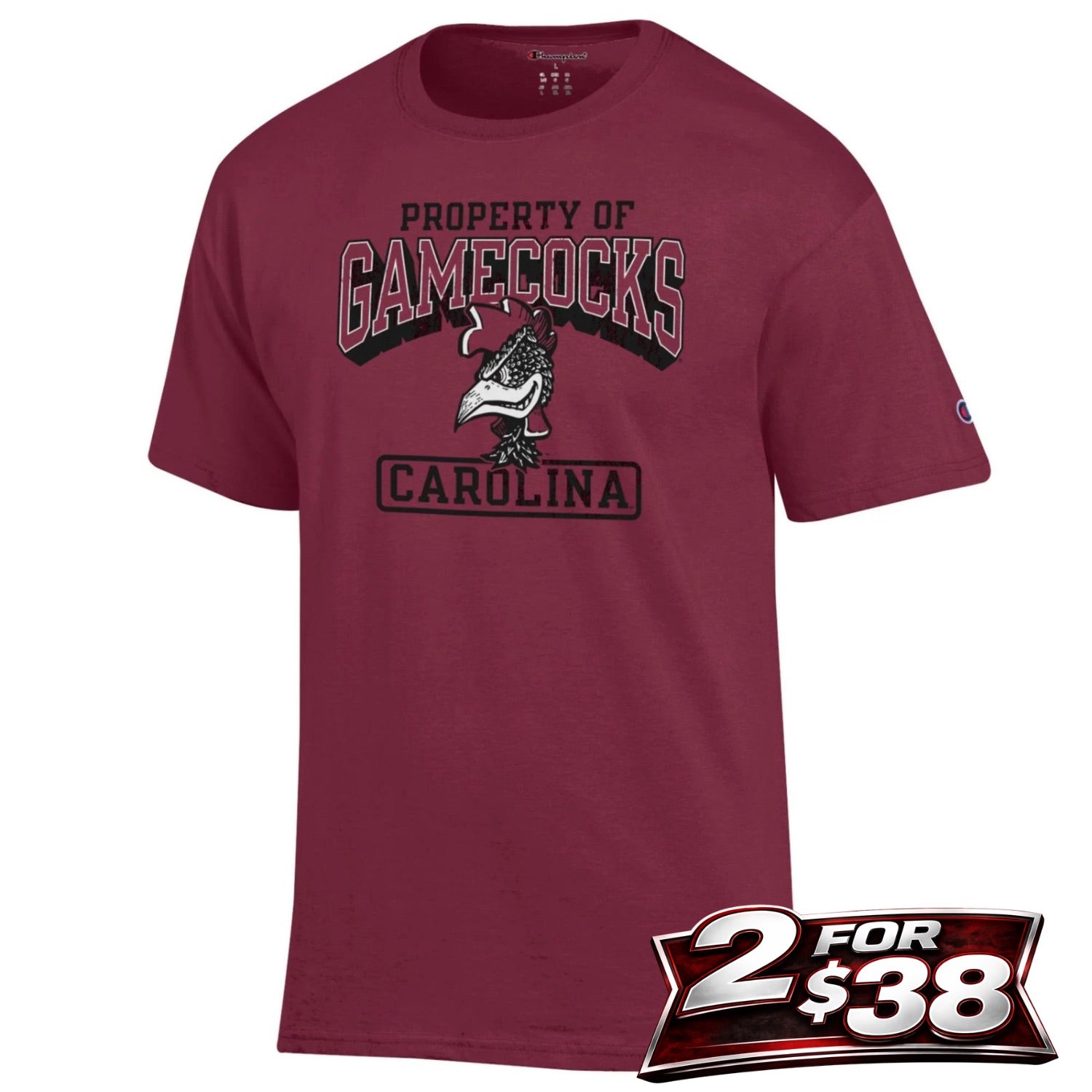 SOUTH CAROLINA GAMECOCKS GARNET PROPERTY OF CAROLINA VAULT TEE