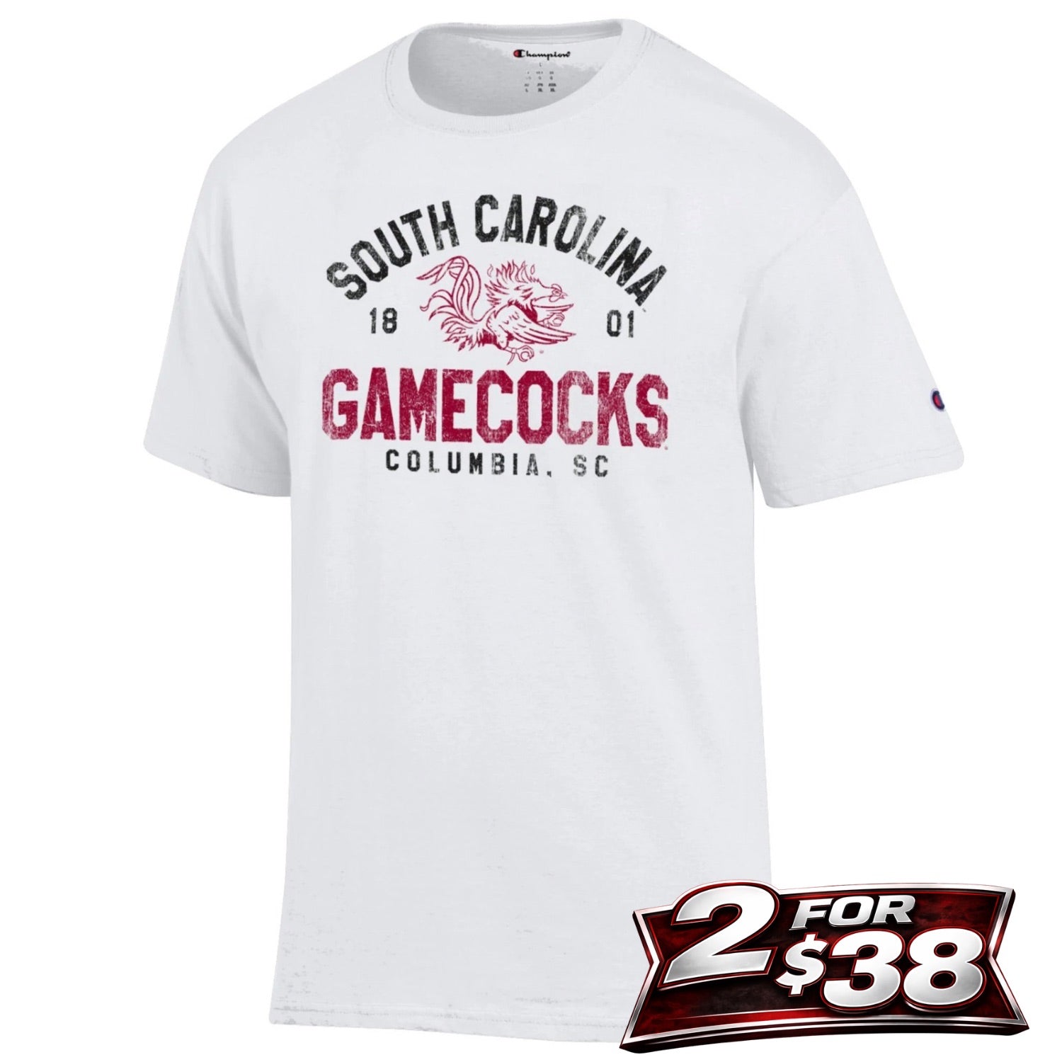SOUTH CAROLINA GAMECOCKS WHITE SC GAMECOCKS COLUMBIA, SC TEE