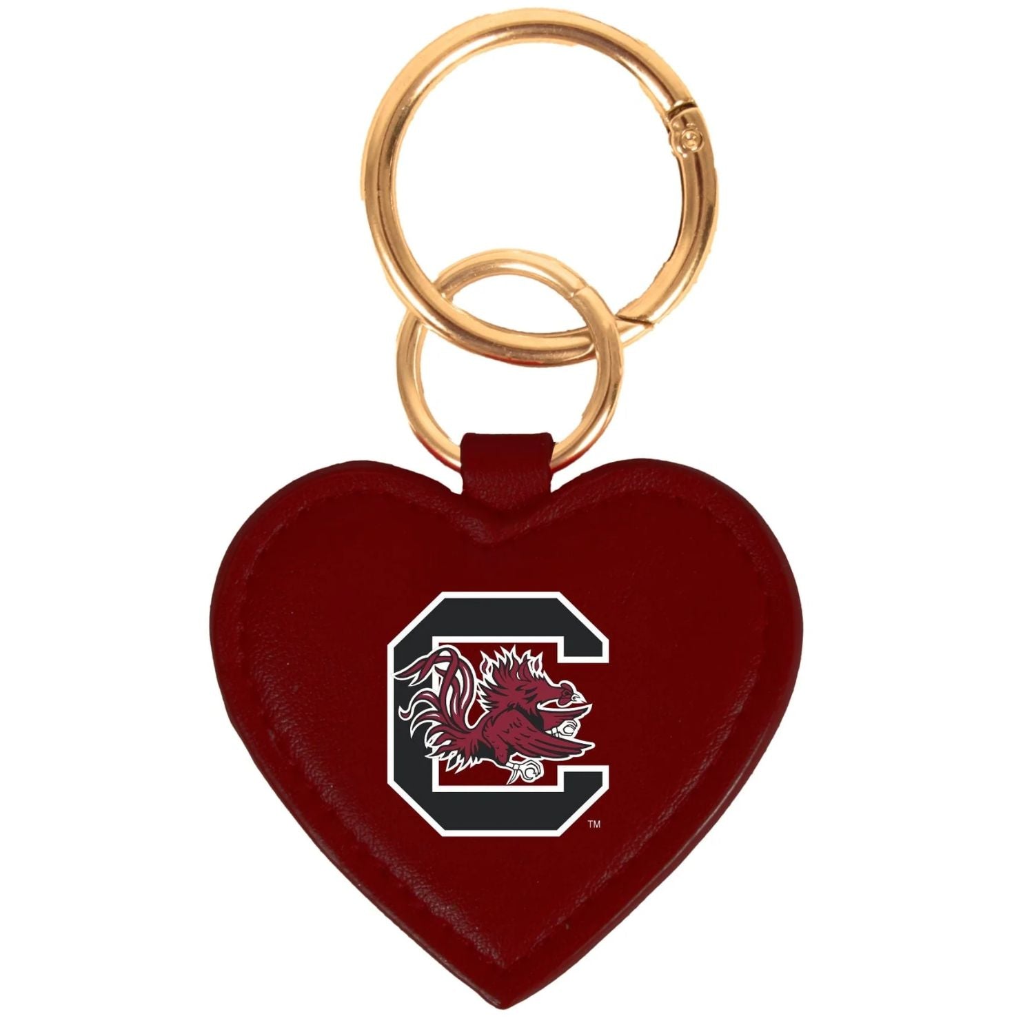 SOUTH CAROLINA GAMECOCKS GARNET W/ BLOCK C HEART PURSE CHARM