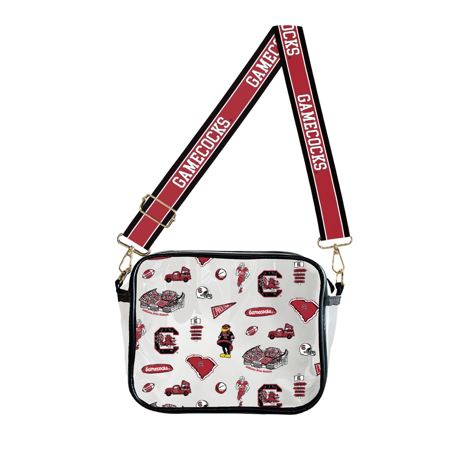 SOUTH CAROLINA GAMECOCKS CLEAR STADIUM BAG WITH STRAP