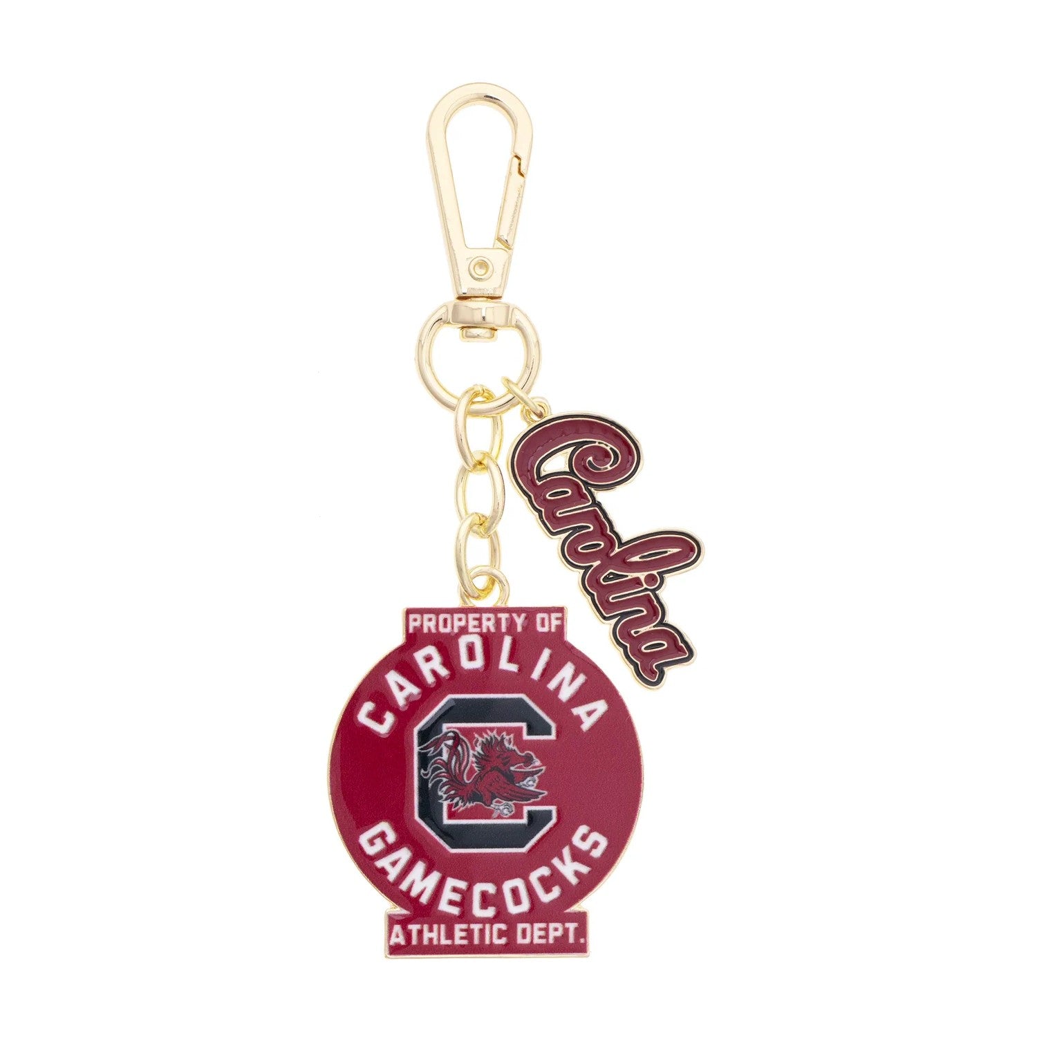 SOUTH CAROLINA GAMECOCKS GOLD TONE VINTAGE BAG CHARM