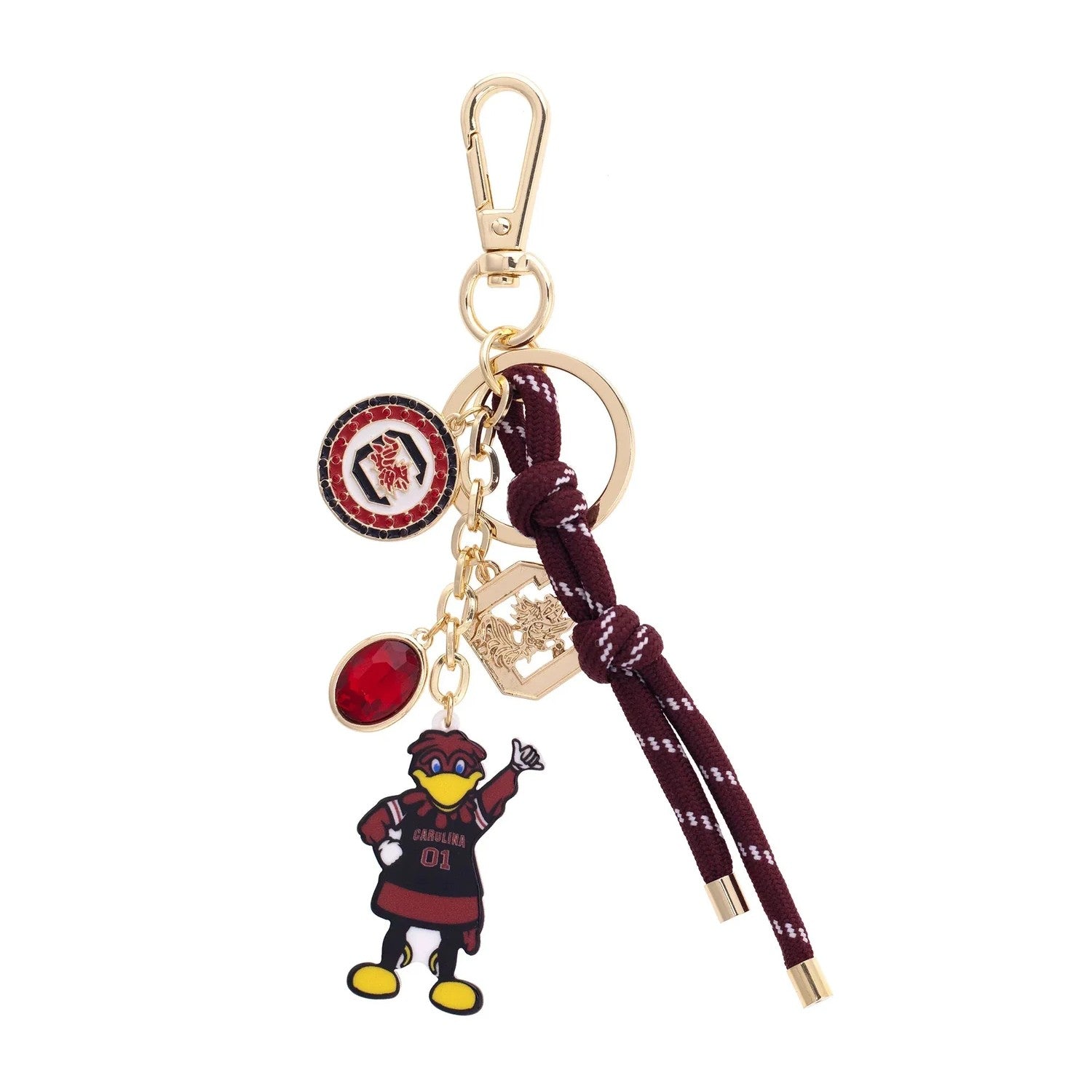 SOUTH CAROLINA GAMECOCKS COCKY PARACORD BAG CHARM
