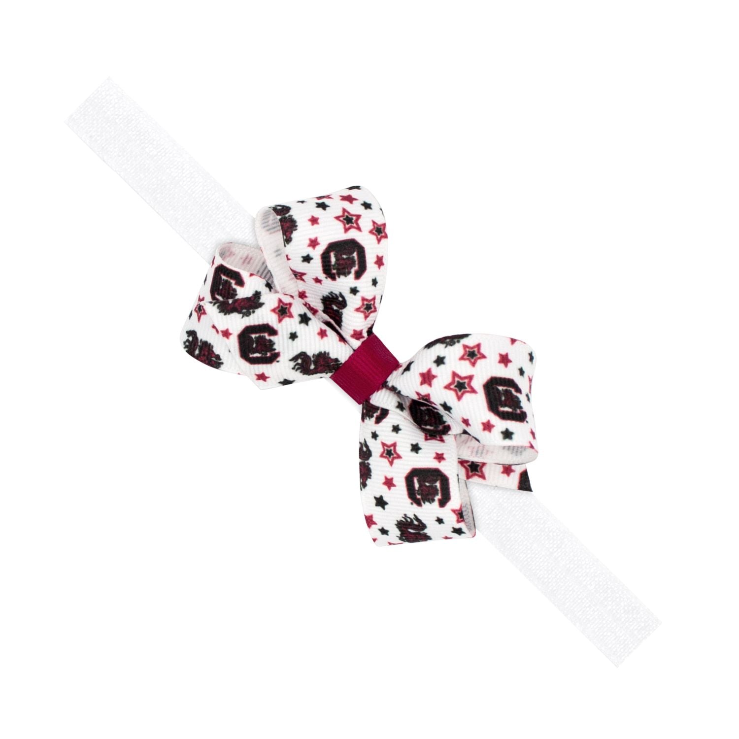 SOUTH CAROLINA GAMECOCKS MINI BOW ON HEADBAND