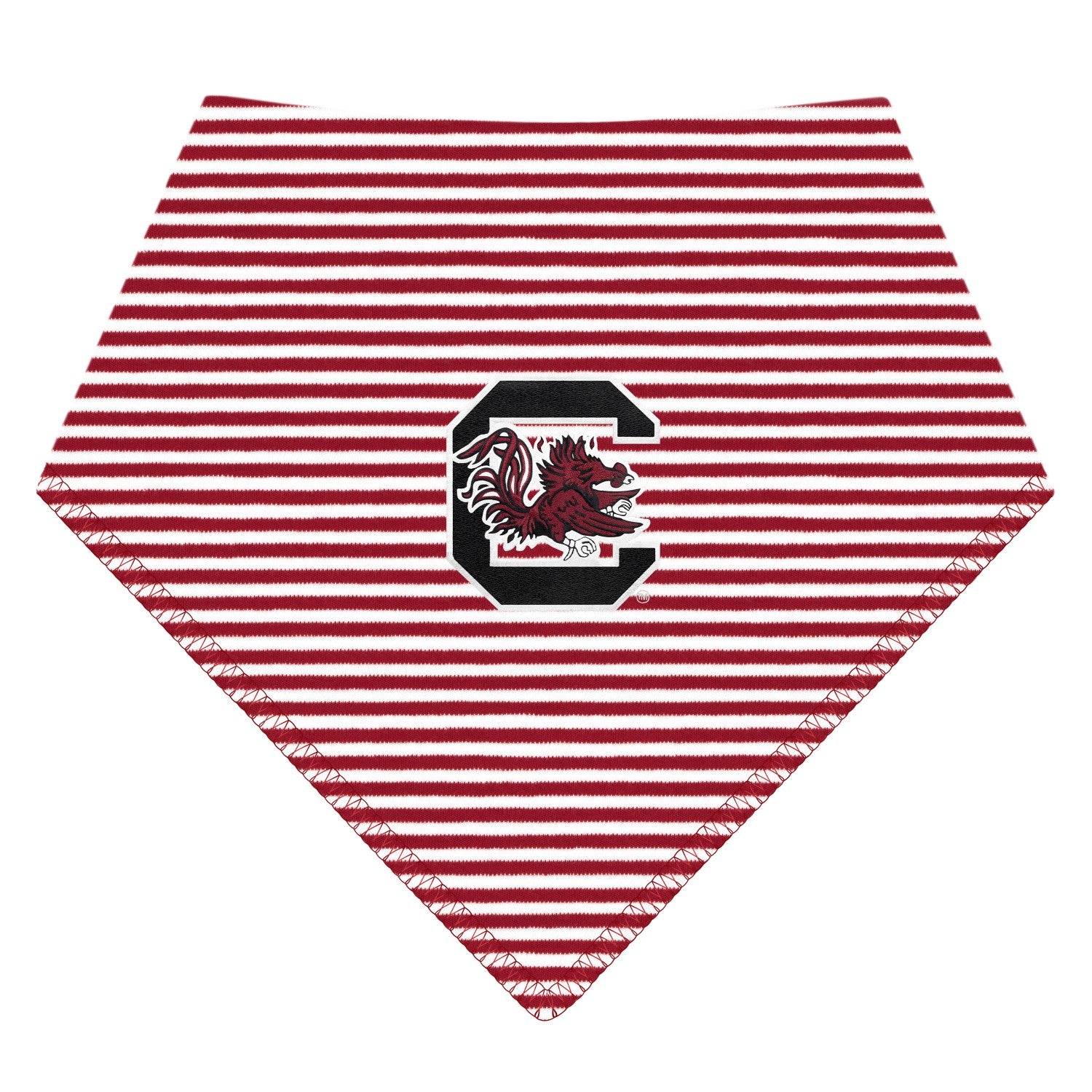 SOUTH CAROLINA GAMECOCKS GARNET AND WHITE STRIPE BANDANA BIB