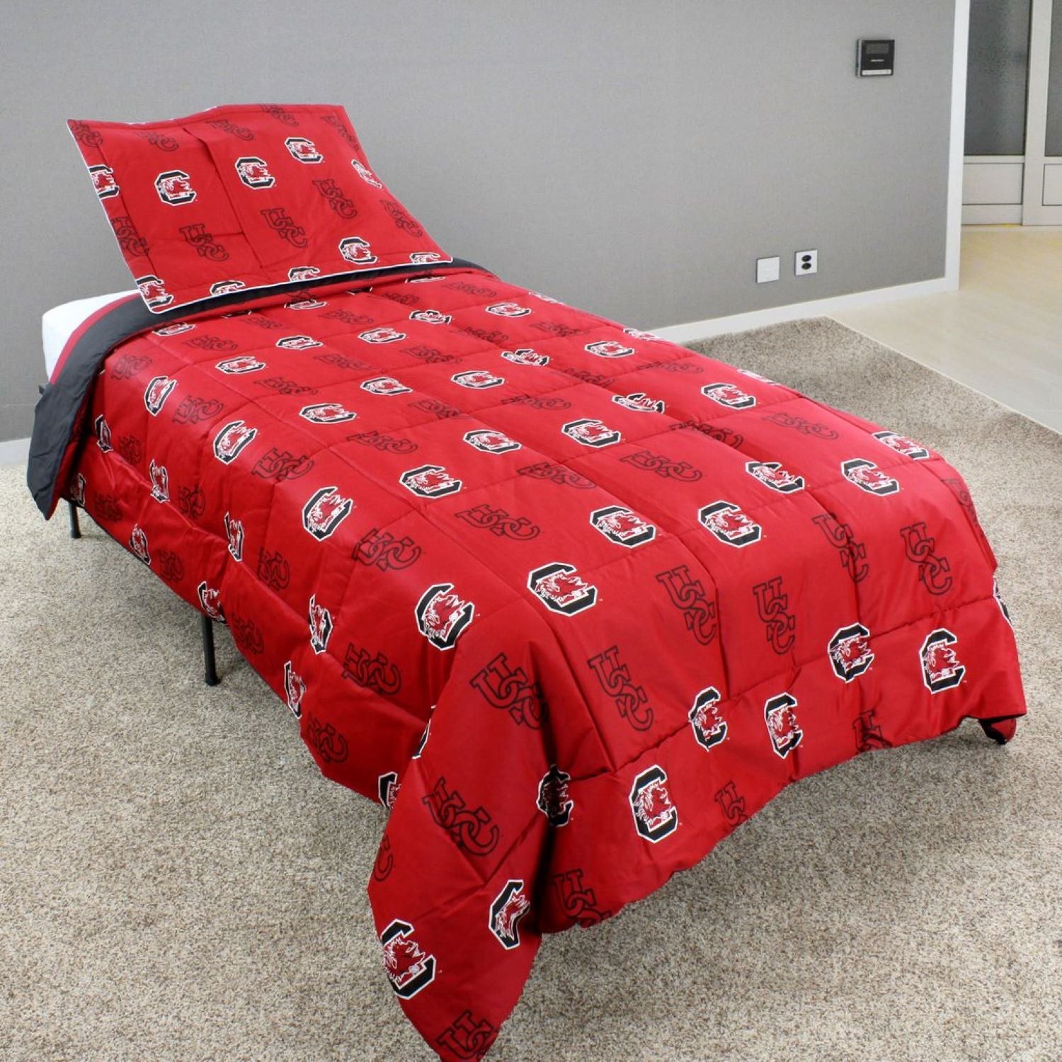 USC BLOCK C REVERSIABLE COMFORTER SET