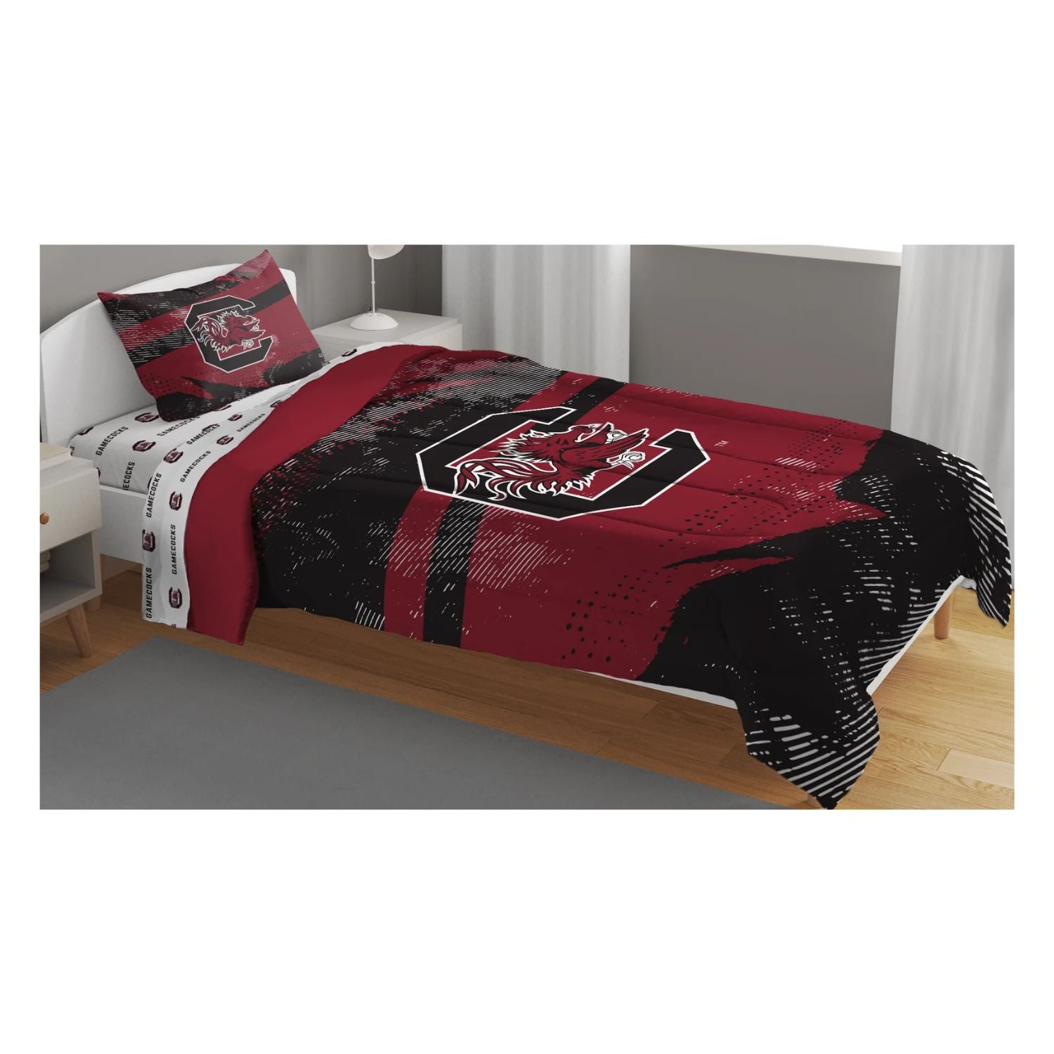 SOUTH CAROLINA GAMECOCKS 4 PIECE TWIN BED SET IN BAG