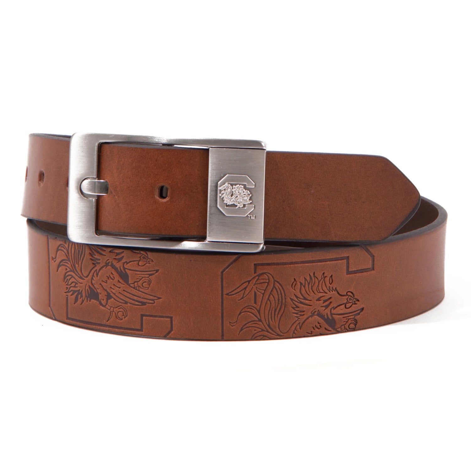 SOUTH CAROLINA GAMECOCKS BROWN LEATHER BELT