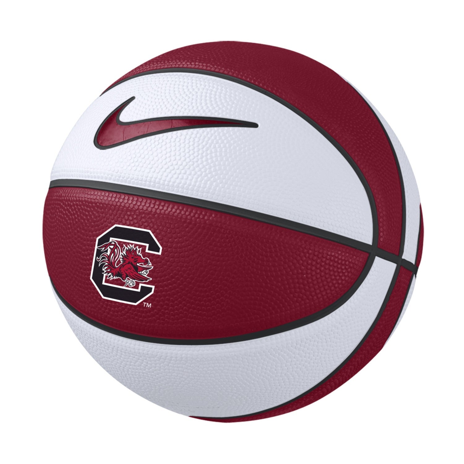 SOUTH CAROLINA GAMECOCKS GARNET AND WHITE TRAINING RUBBER BASKETBALL