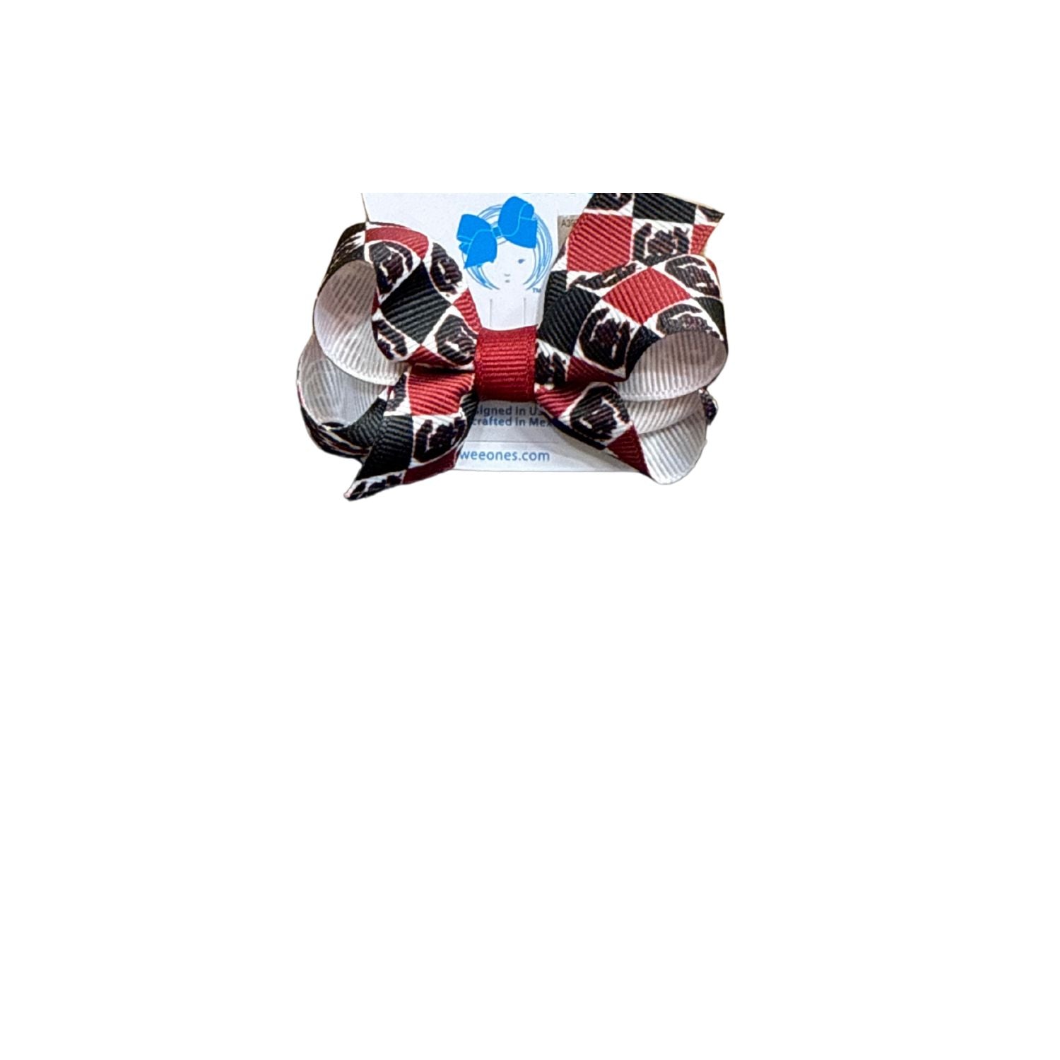 SOUTH CAROLINA GAMECOCKS GARNET/BLACK CHECKERED MINI BOW