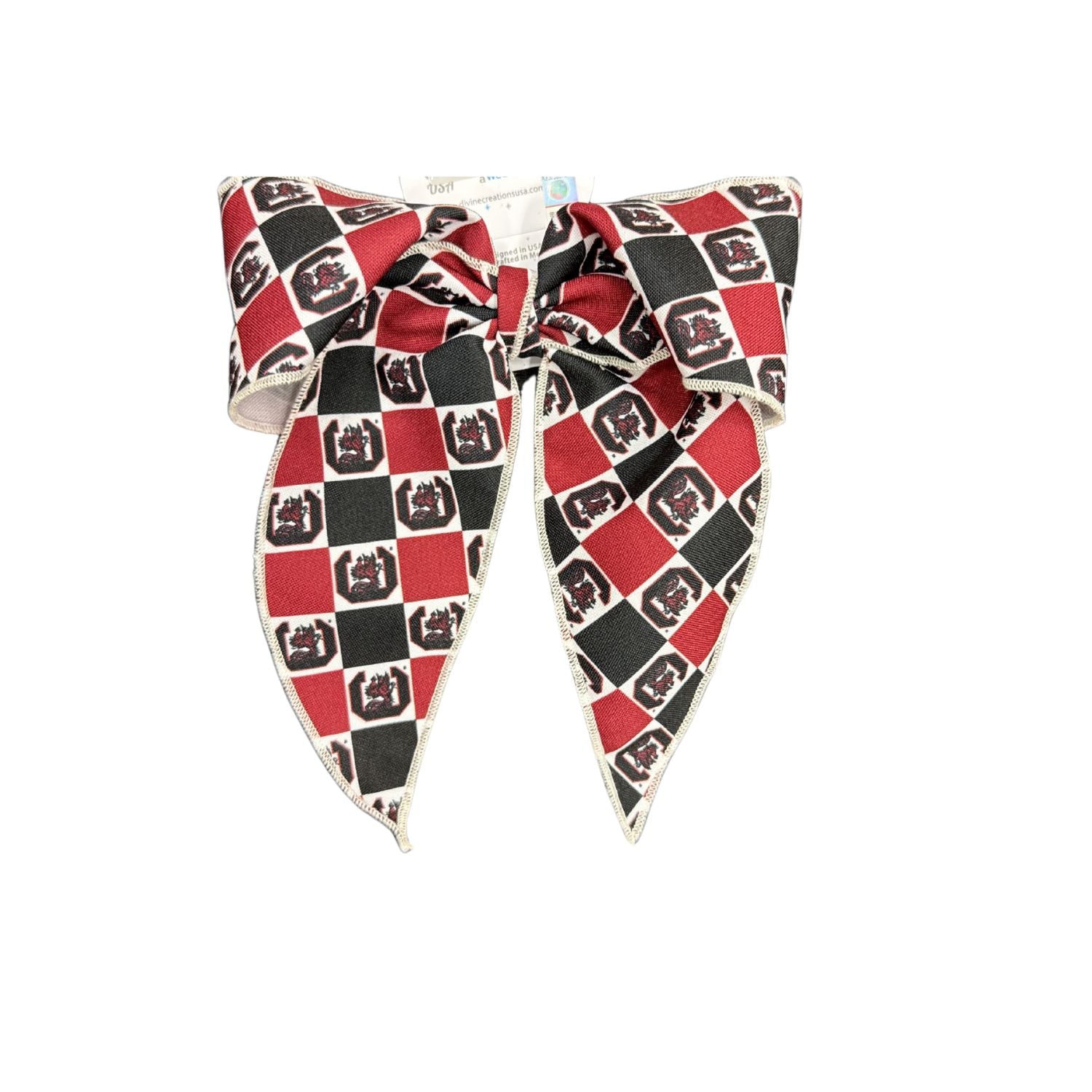 SOUTH CAROLINA GAMECOCKS KING GARNET/BLACK CHECKERED BOW