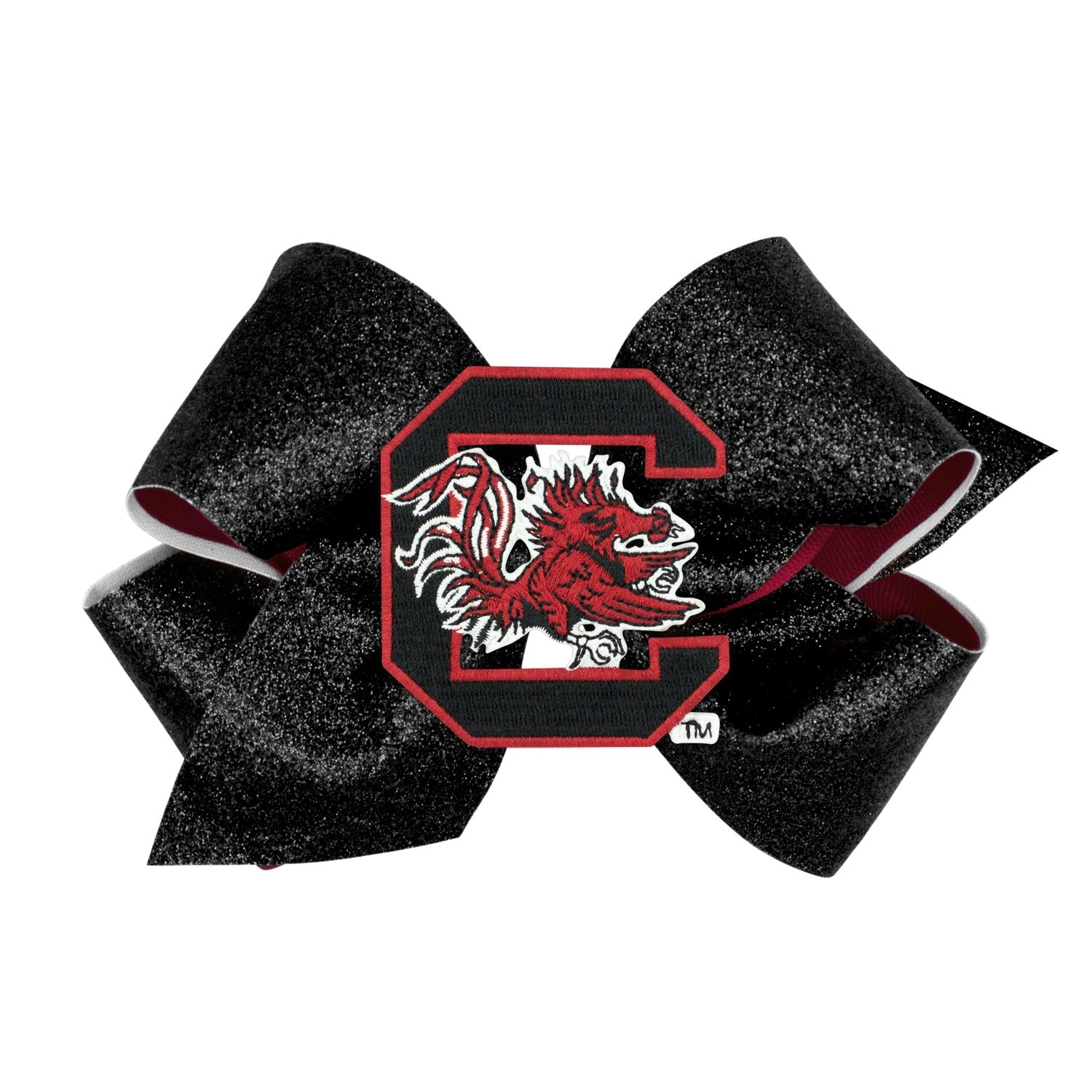SOUTH CAROLINA GAMECOCKS BLACK KING GLITTER BOW