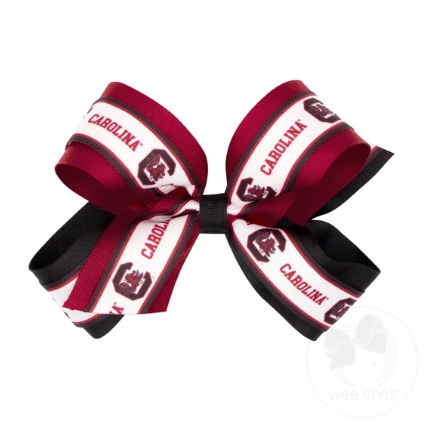 SOUTH CAROLINA GAMECOCKS LARGE GARNET AND BLACK BLOCK C OVERLAY BOW