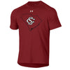 SOUTH CAROLINA GAMECOCKS GARNET INTERLOCKING SC IN STATE TECH TEE