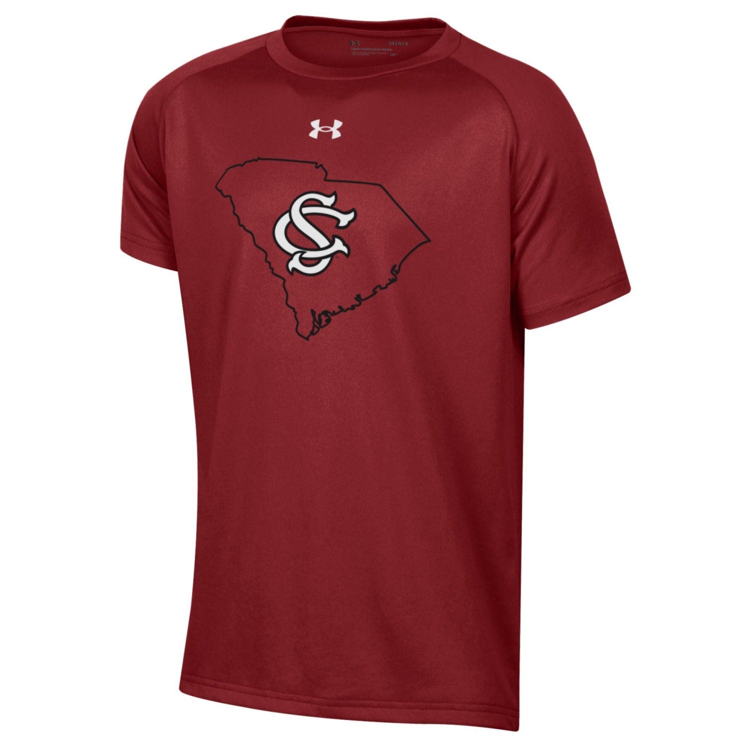 SOUTH CAROLINA GAMECOCKS YOUTH GARNET INTERLOCKING SC IN STATE TEE