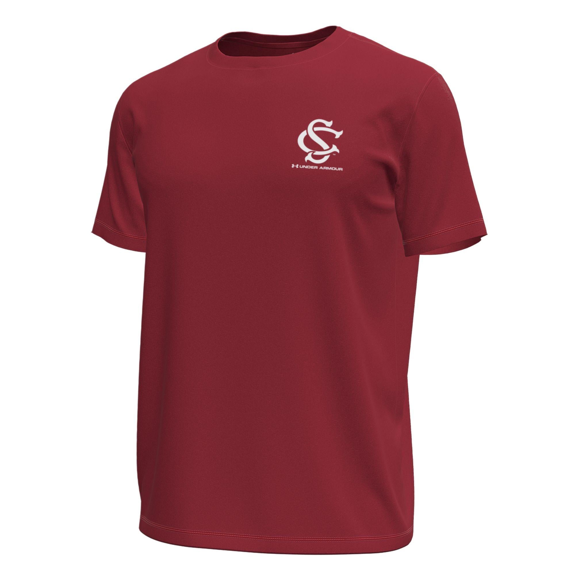 SOUTH CAROLINA GAMECOCKS GARNET BASEBALL SCRIPT IN STATE TEE