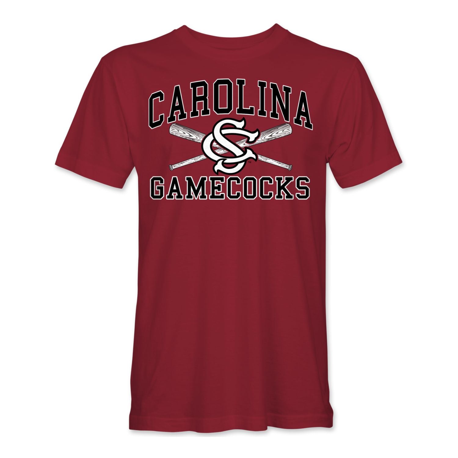 SOUTH CAROLINA GAMECOCKS GARNET CROSS BAT BASEBALL TEE