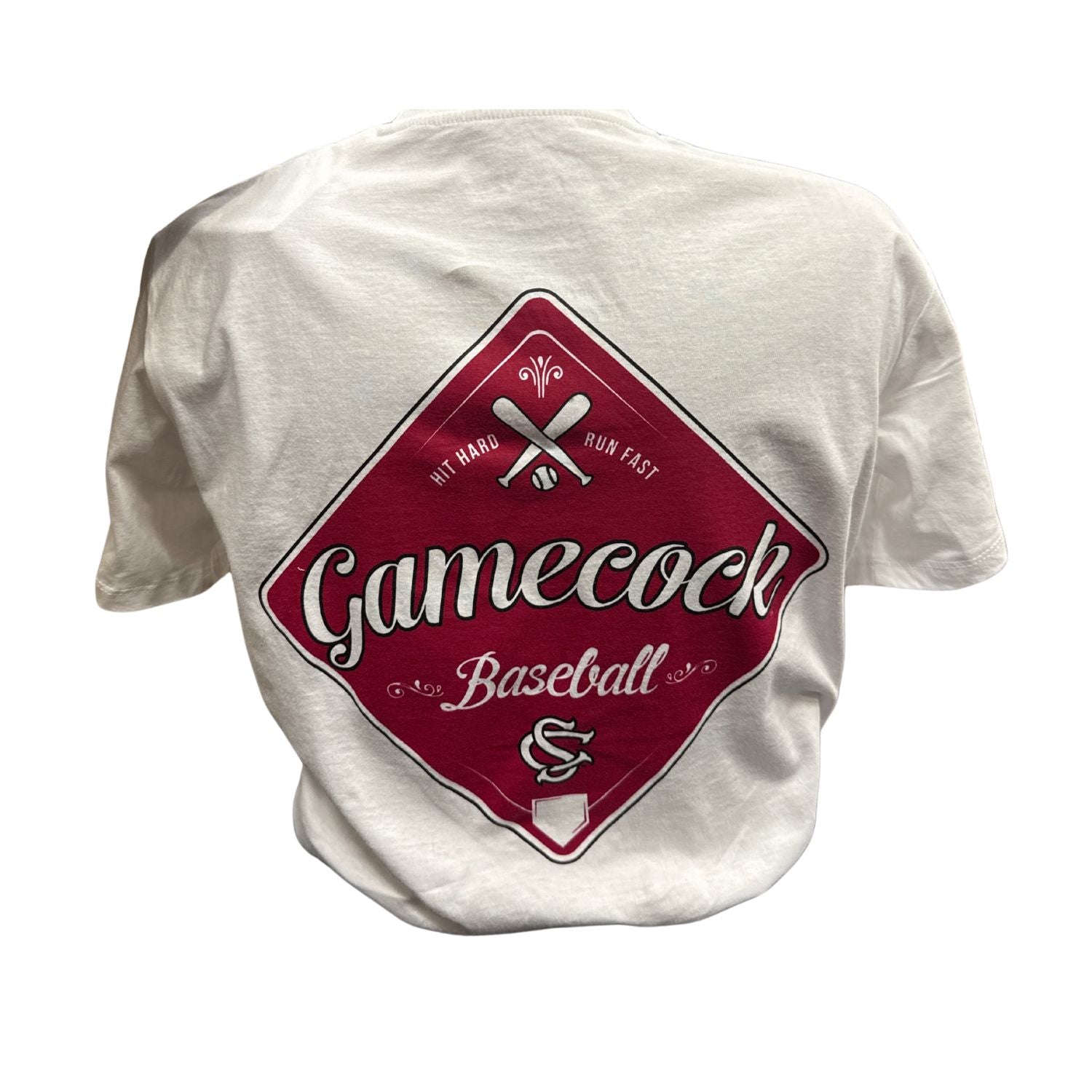 SOUTH CAROLINA GAMECOCKS WHITE DIAMOND BASEBALL TEE
