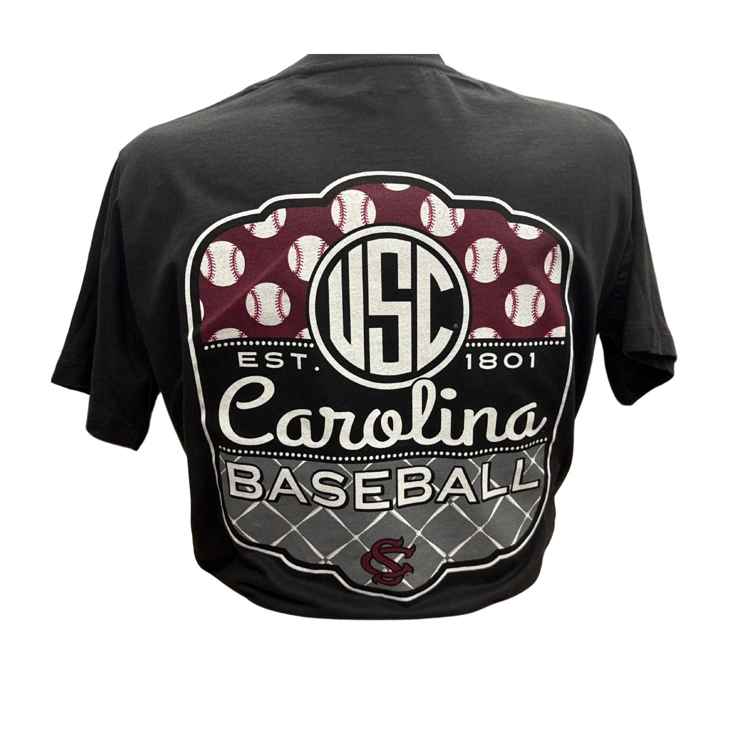 SOUTH CAROLINA GAMECOCKS BLACK LADIES BASEBALL TEE