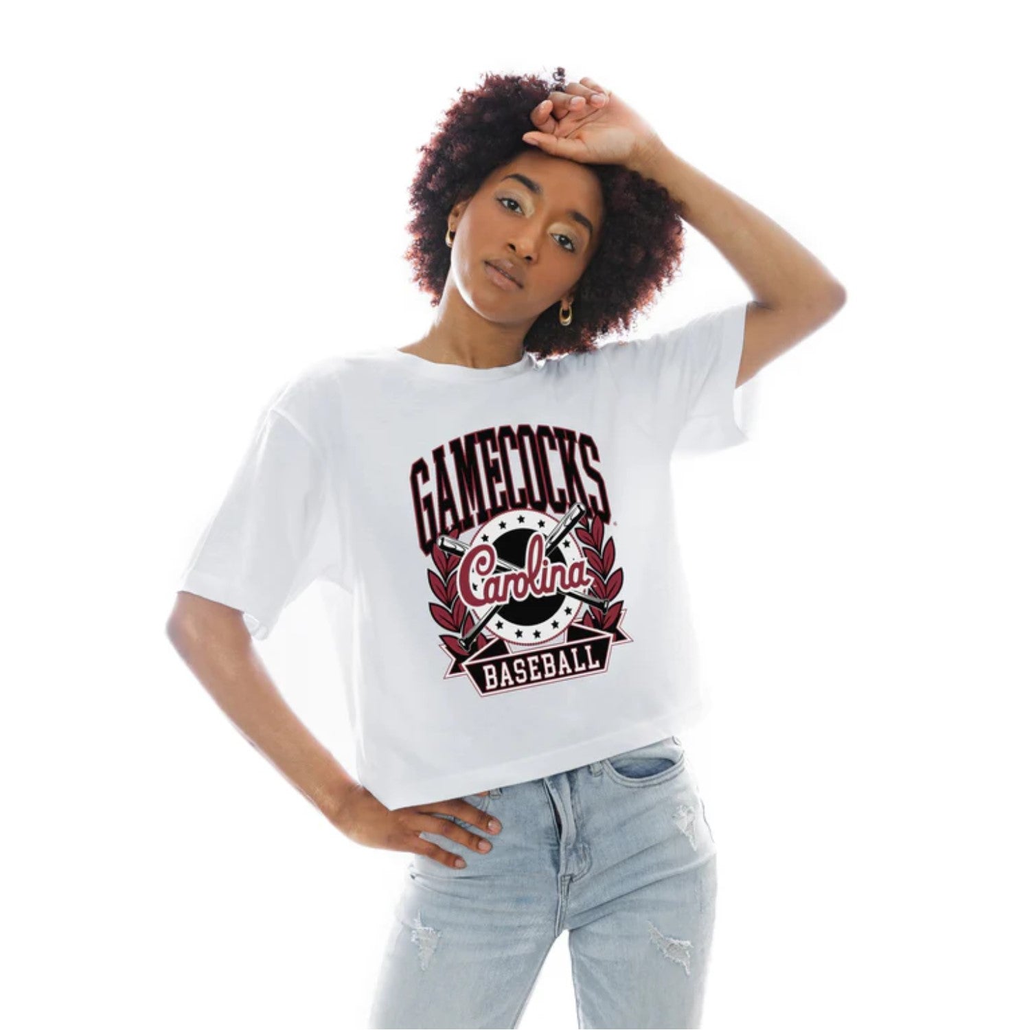 SOUTH CAROLINA GAMECOCKS WHITE BASES LOADED BOXY CROP