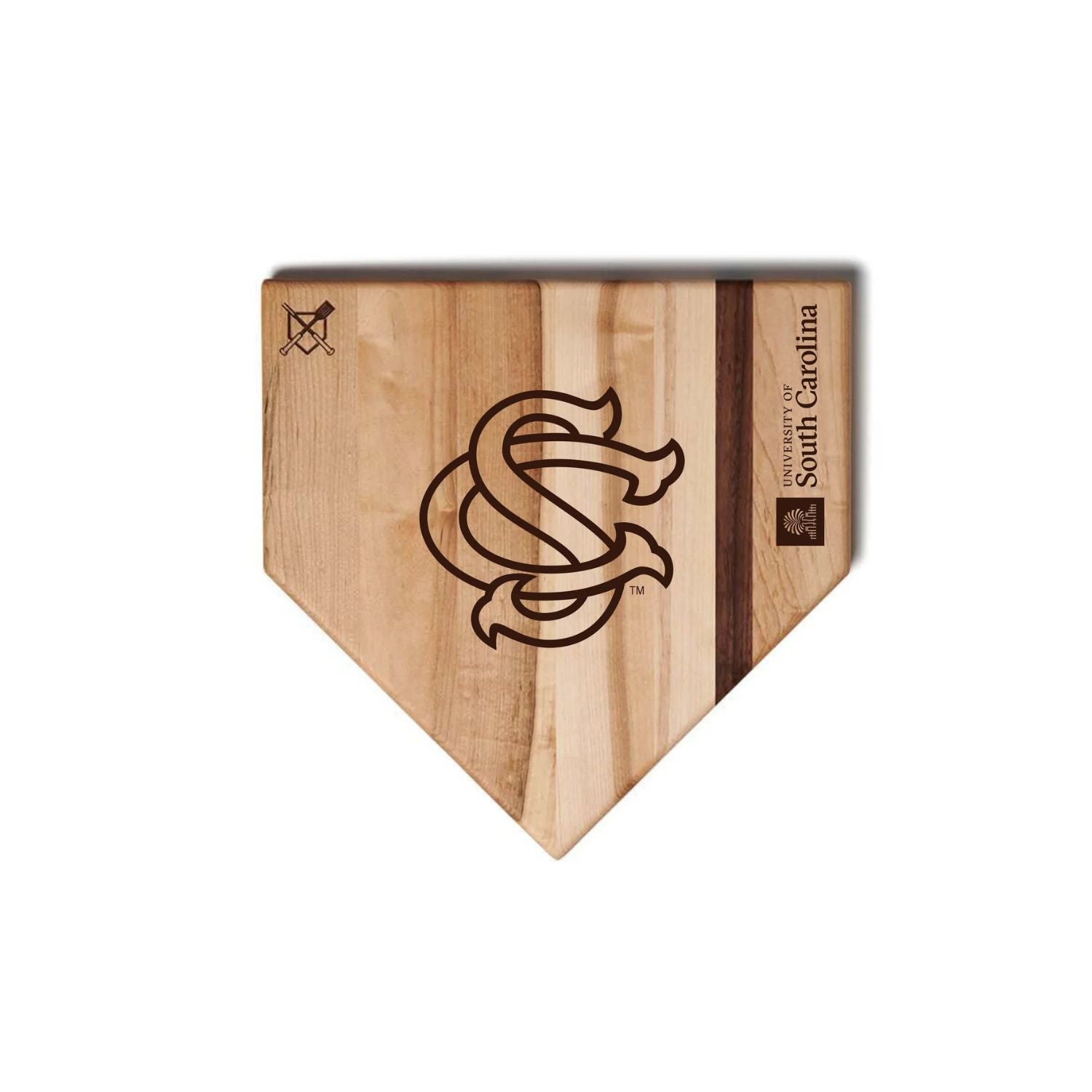 SOUTH CAROLINA GAMECOCKS 12" BASEBALL HOMEPLATE CUTTING BOARD