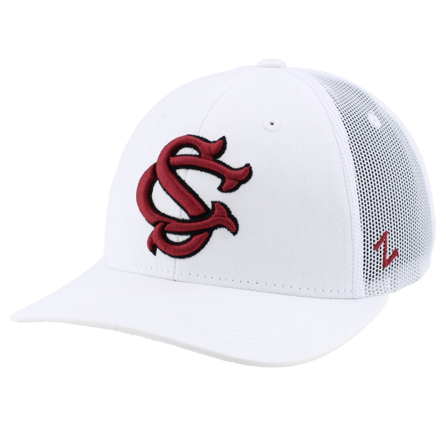 SOUTH CAROLINA GAMECOCKS WHITE INTERLOCK SC TRUCKER HAT