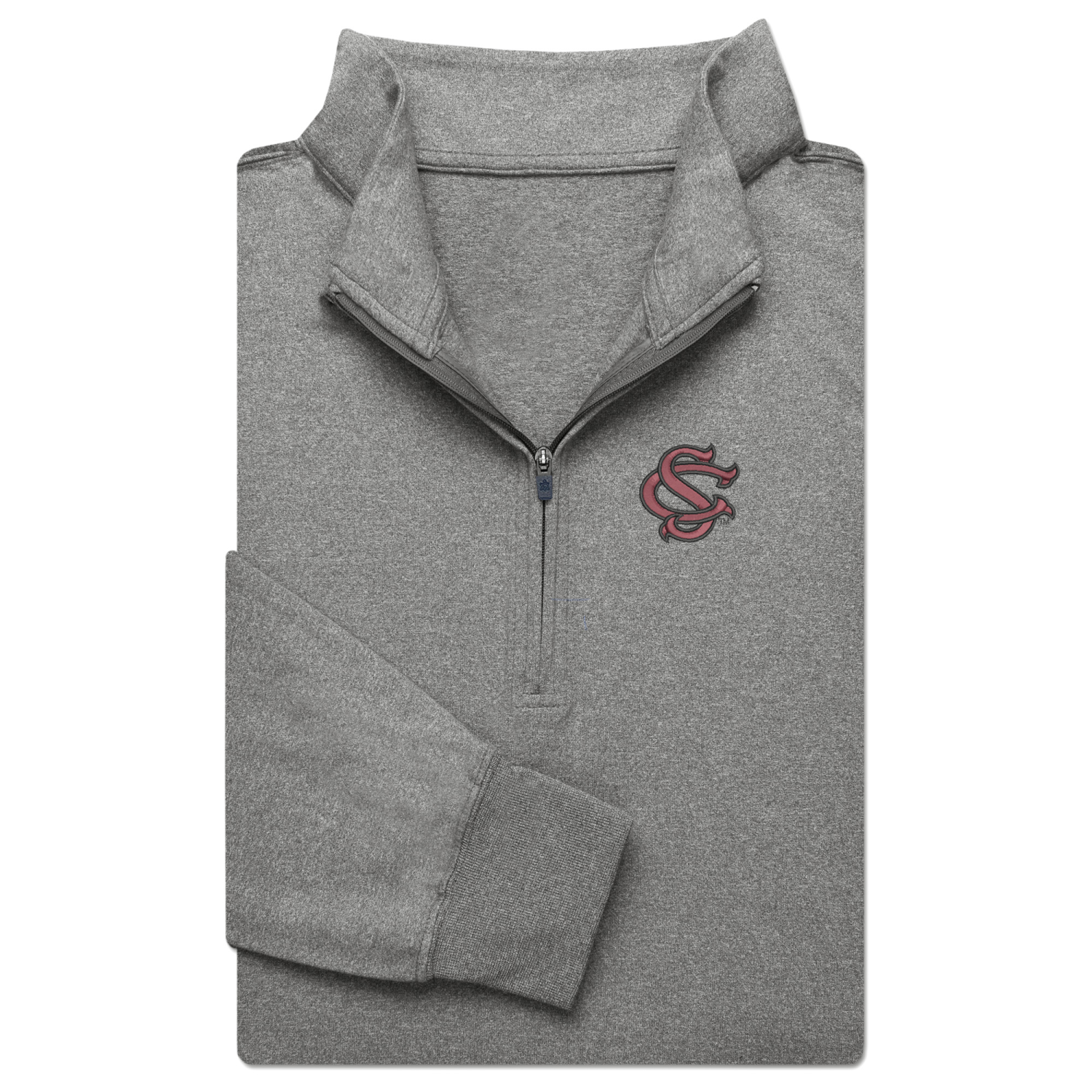 SOUTH CAROLINA GAMECOCKS GRAY INTERLOCKING SC SIRO 1/4 ZIP