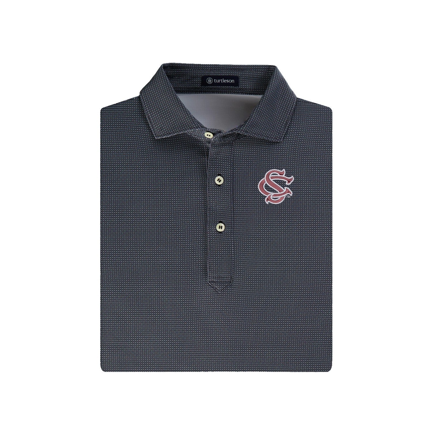 SOUTH CAROLINA GAMECOCKS BLACK INTERLOCKING SC CHRIS POLO
