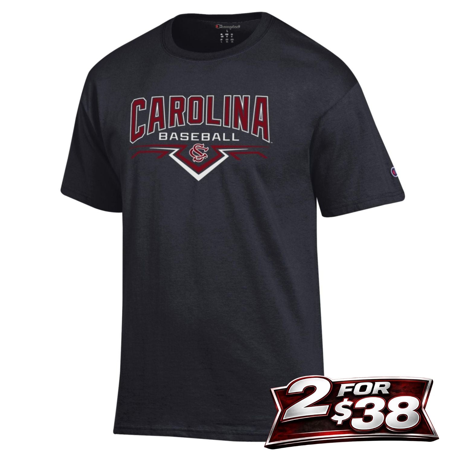 SOUTH CAROLINA GAMECOCKS BLACK SC BASEBALL HOME PLATE TEE