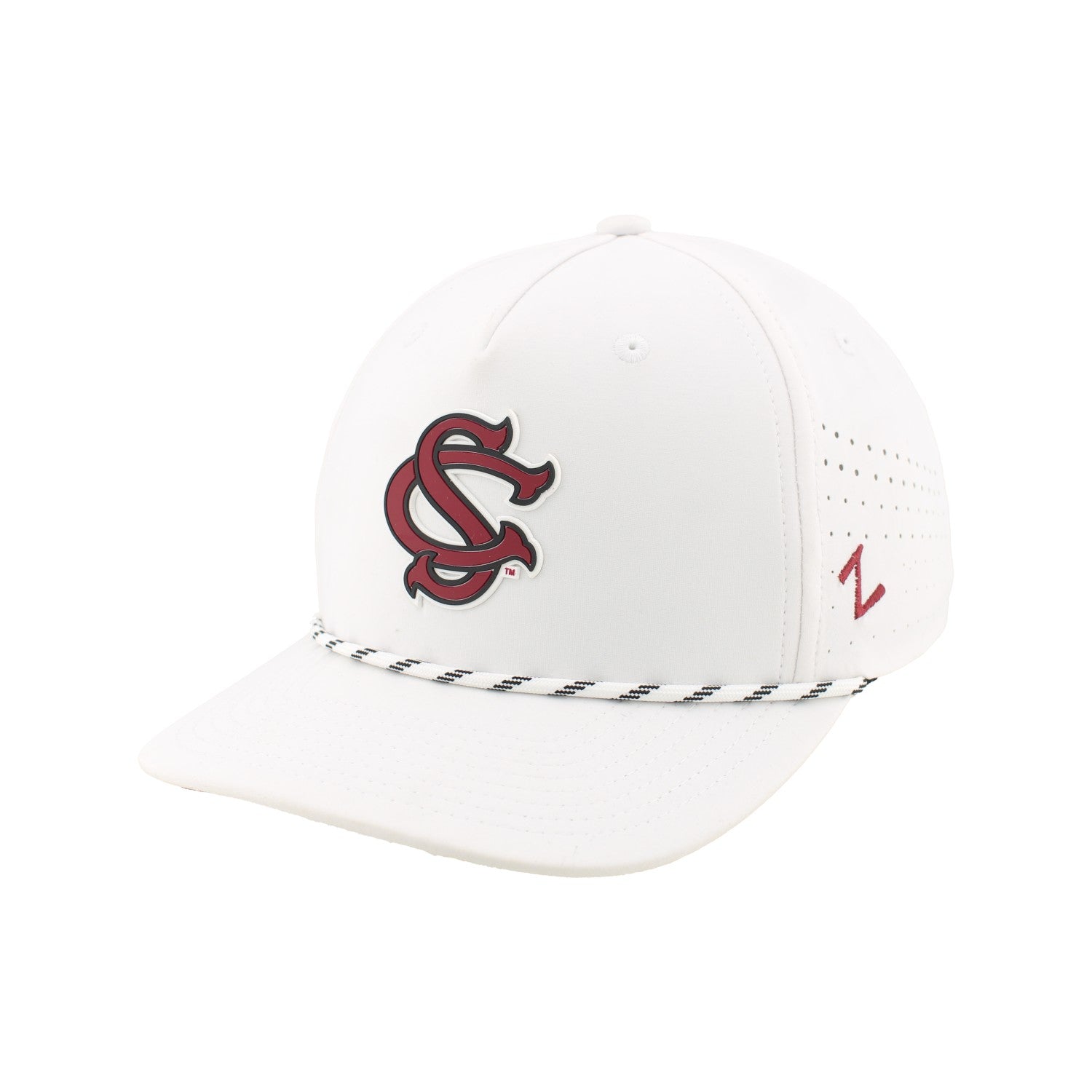 SOUTH CAROLINA GAMECOCKS WHITE INTERLOCKING SC BIRDIE ROPE HAT