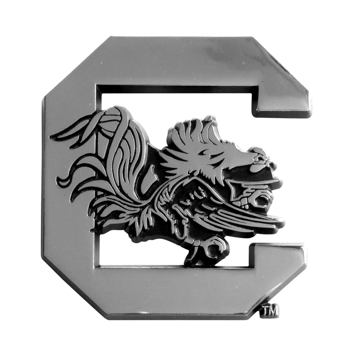 SOUTH CAROLINA GAMECOCKS BLOCK C CHROME EMBLEM