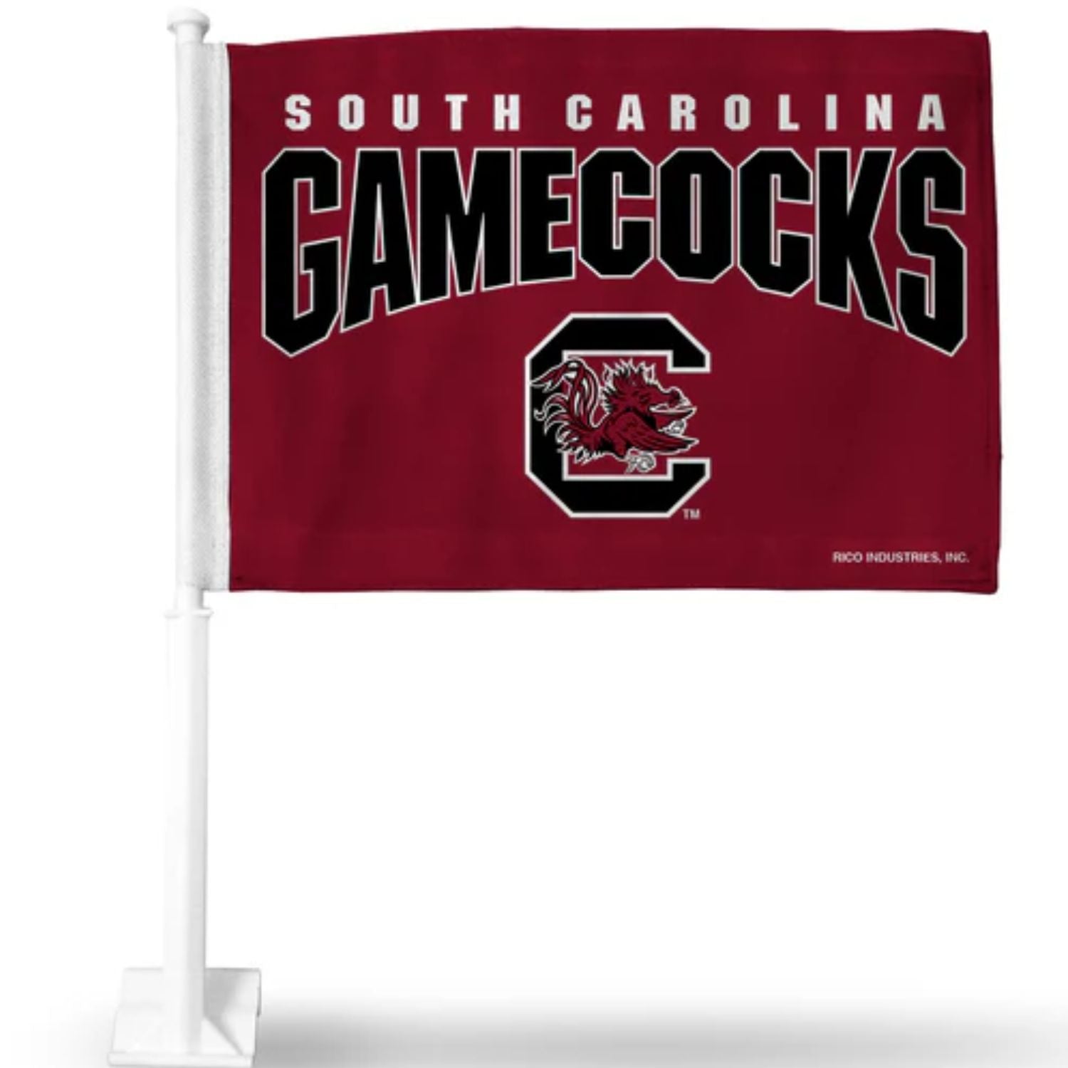 SOUTH CAROLINA GAMECOCKS GARNET GAMECOCKS BLOCK C CAR FLAG