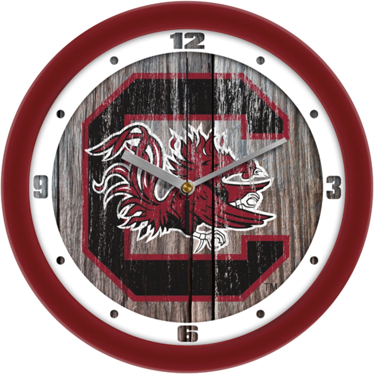 SOUTH CAROLINA WOOD GRAIN BLOCK C WALL CLOCK