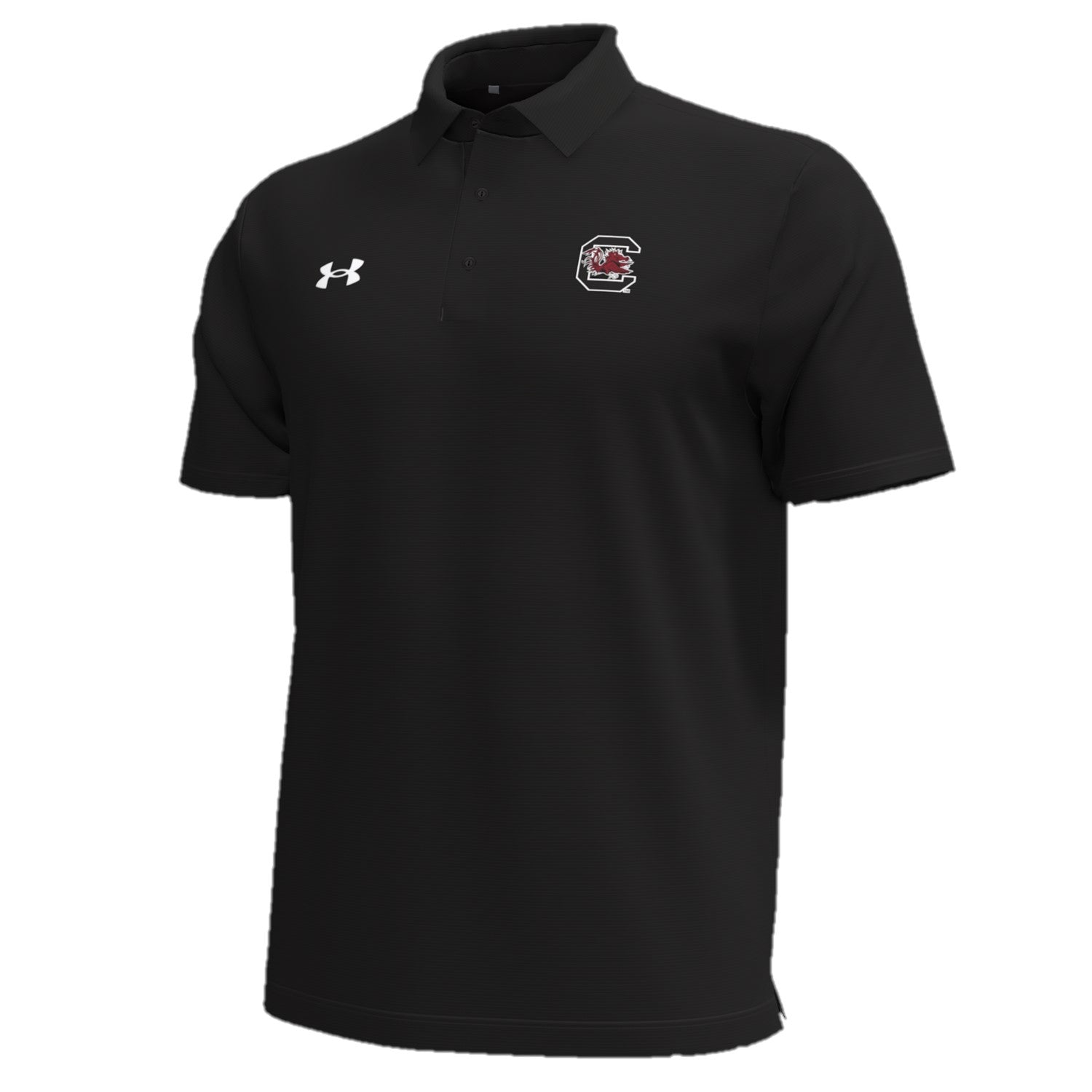 SOUTH CAROLINA GAMECOCKS BLACK MICRO STRIPE SIDELINE COLLECTION POLO