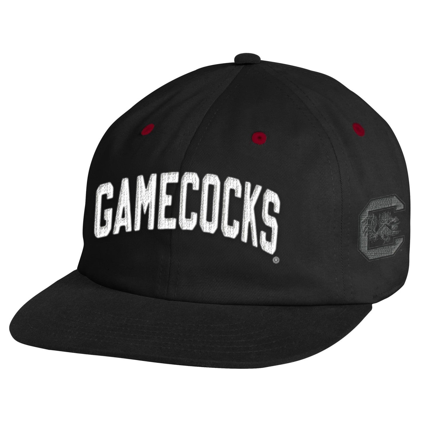 SOUTH CAROLINA GAMECOCKS BLACK SIDELINE LOW CROWN FLAT BILL HAT