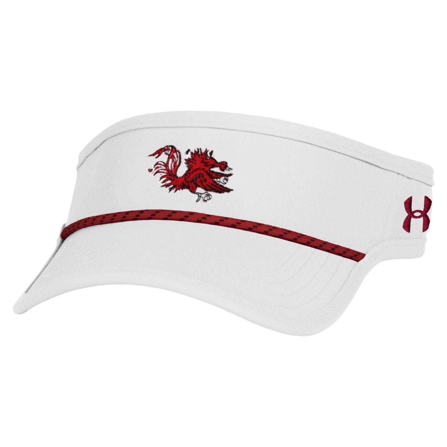 SOUTH CAROLINA GAMECOCKS WHITE SIDELINE ROPE VISOR
