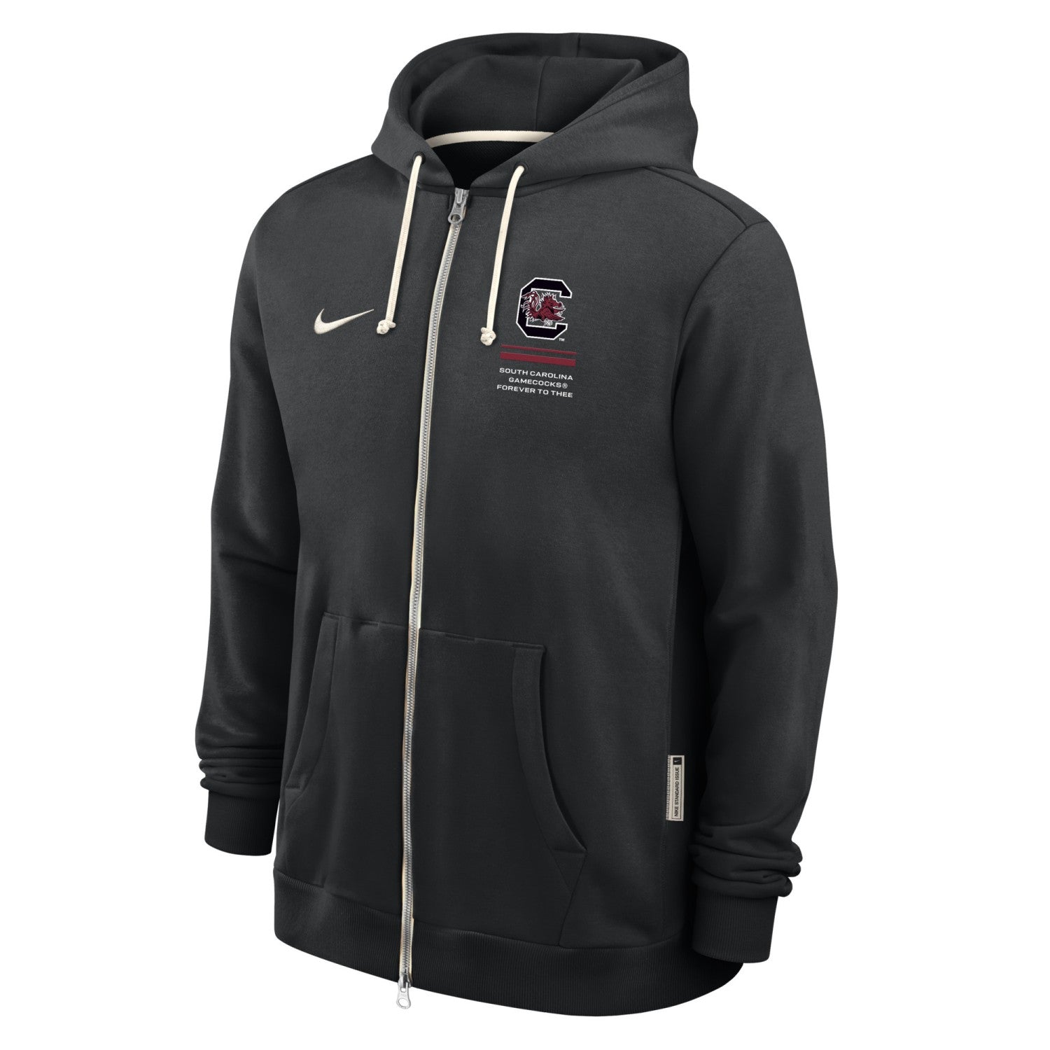 SOUTH CAROLINA GAMECOCKS BLACK NIKE FULL ZIP HOODIE