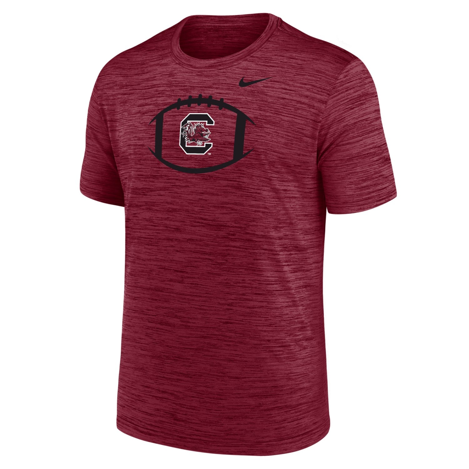 SOUTH CAROLINA GAMECOCKS GARNET FOOTBALL BLOCK C VELOCITY LEGEND NIKE TEE