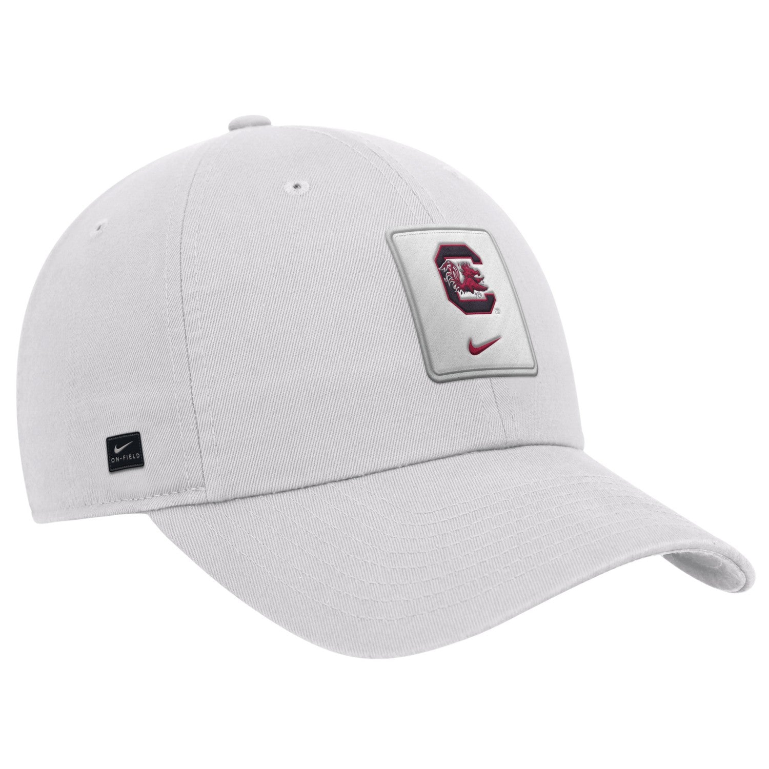 SOUTH CAROLINA GAMECOCKS WHITE BLOCK C PATCH NIKE UNSTRUCTURED CLUB HAT