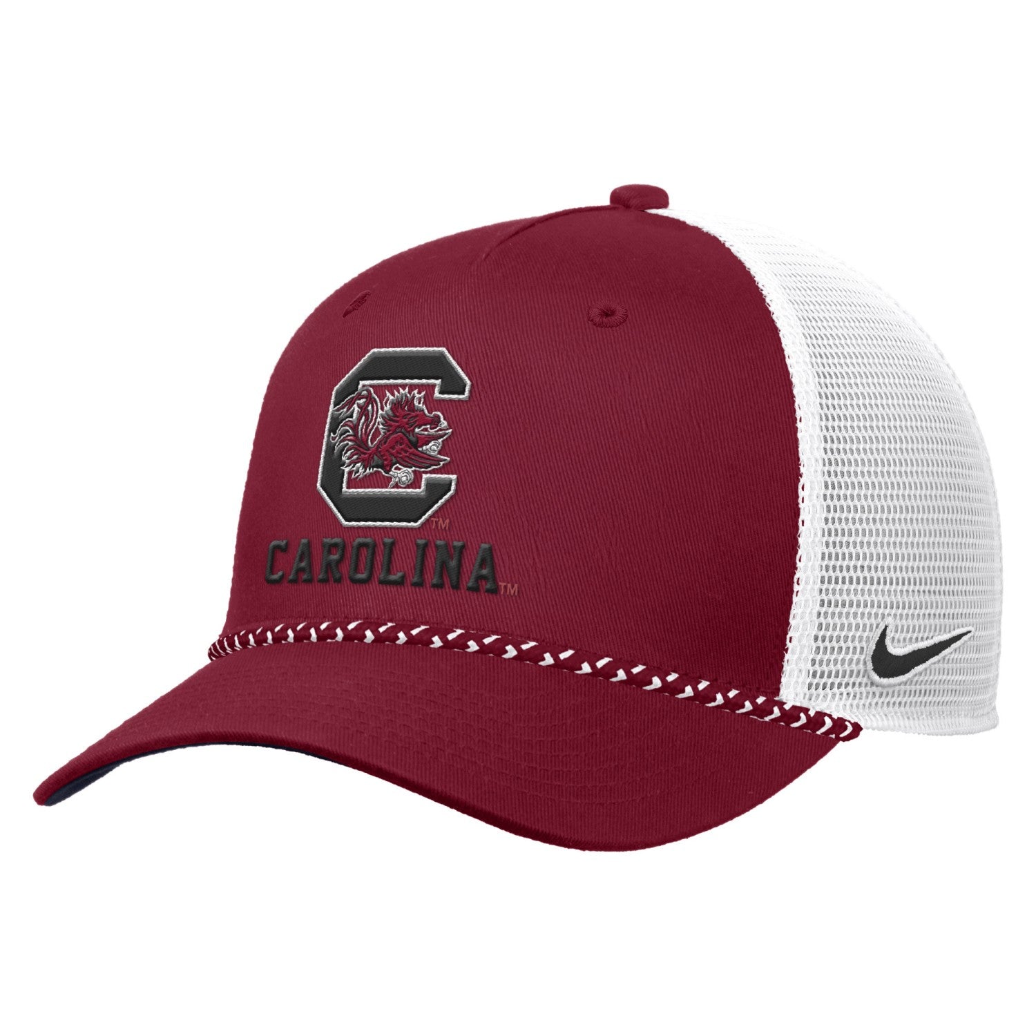 SOUTH CAROLINA GAMECOCKS GARNET NIKE RISE WOOOL VISOR ROPE MESHBACK HAT
