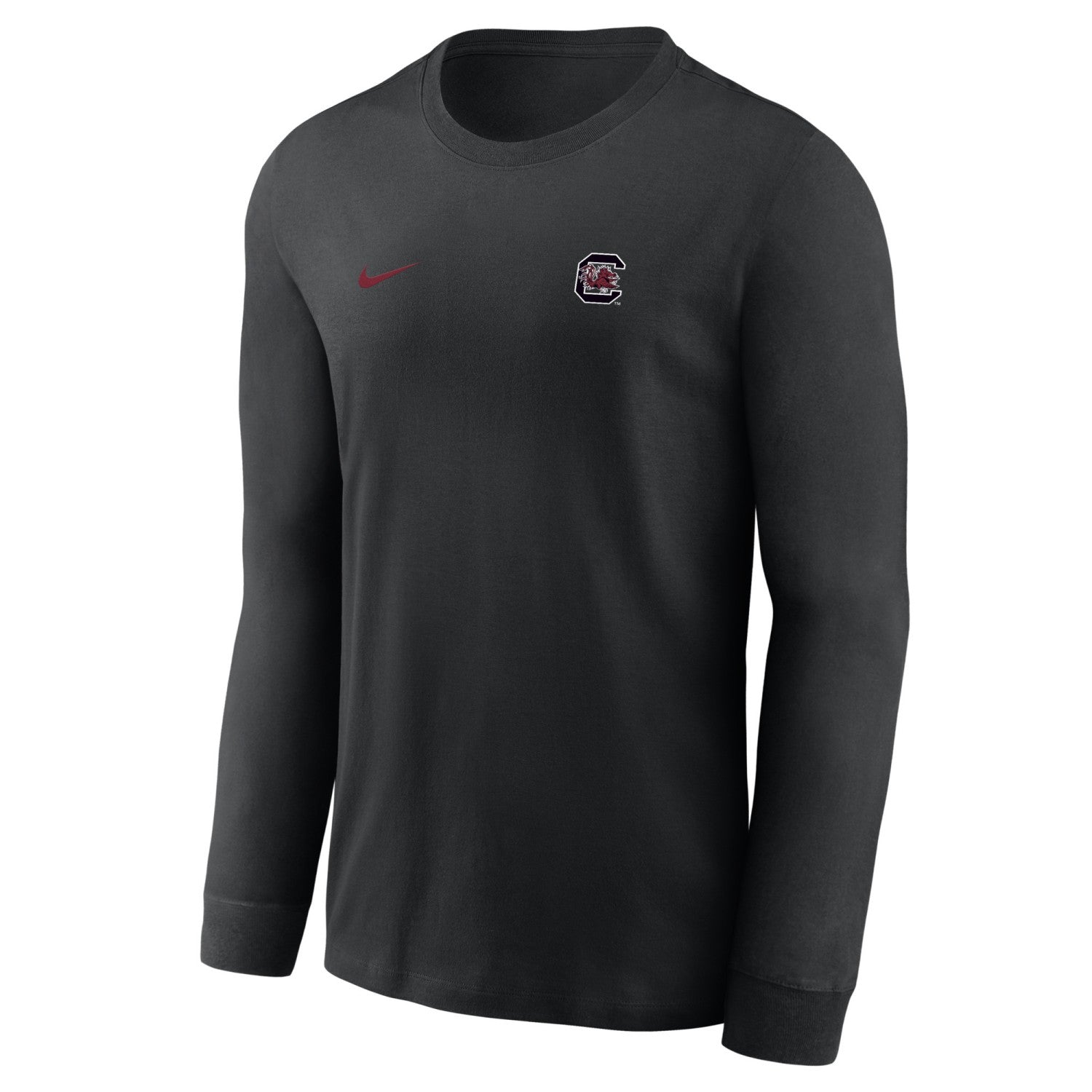 SOUTH CAROLINA GAMECOCKS BLACK LONG SLEEVE LEFT CHEST BLOCK C NIKE LEGEND TEE