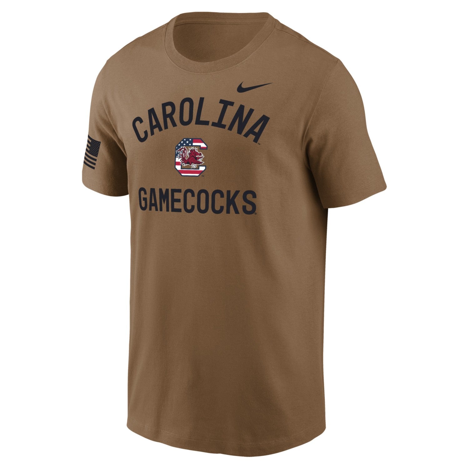 SOUTH CAROLINA GAMECOCKS BROWN MILITARY NIKE DRI-FIT COTTON TEE