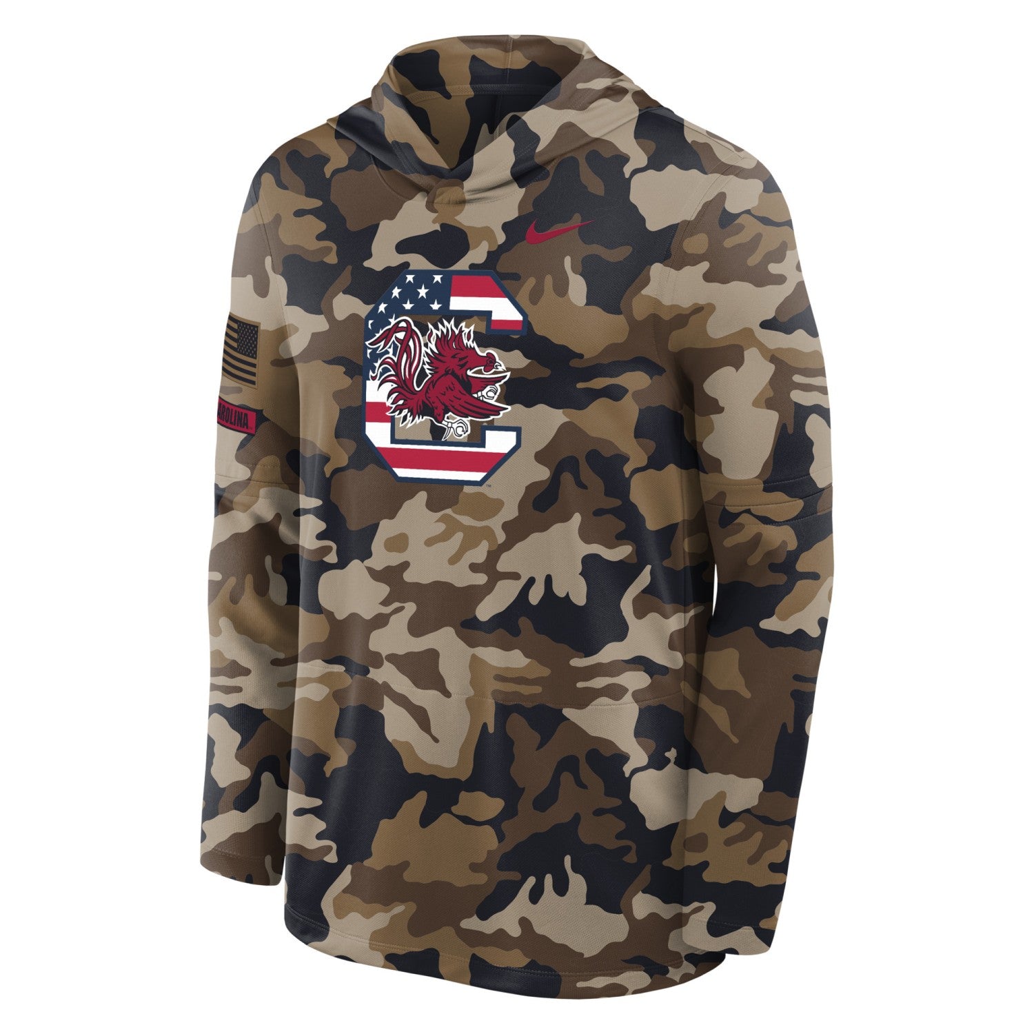 SOUTH CAROLINA GAMECOCKS CAMO USA BLOCK C NIKE LIGHTWEIGHT HOODIE
