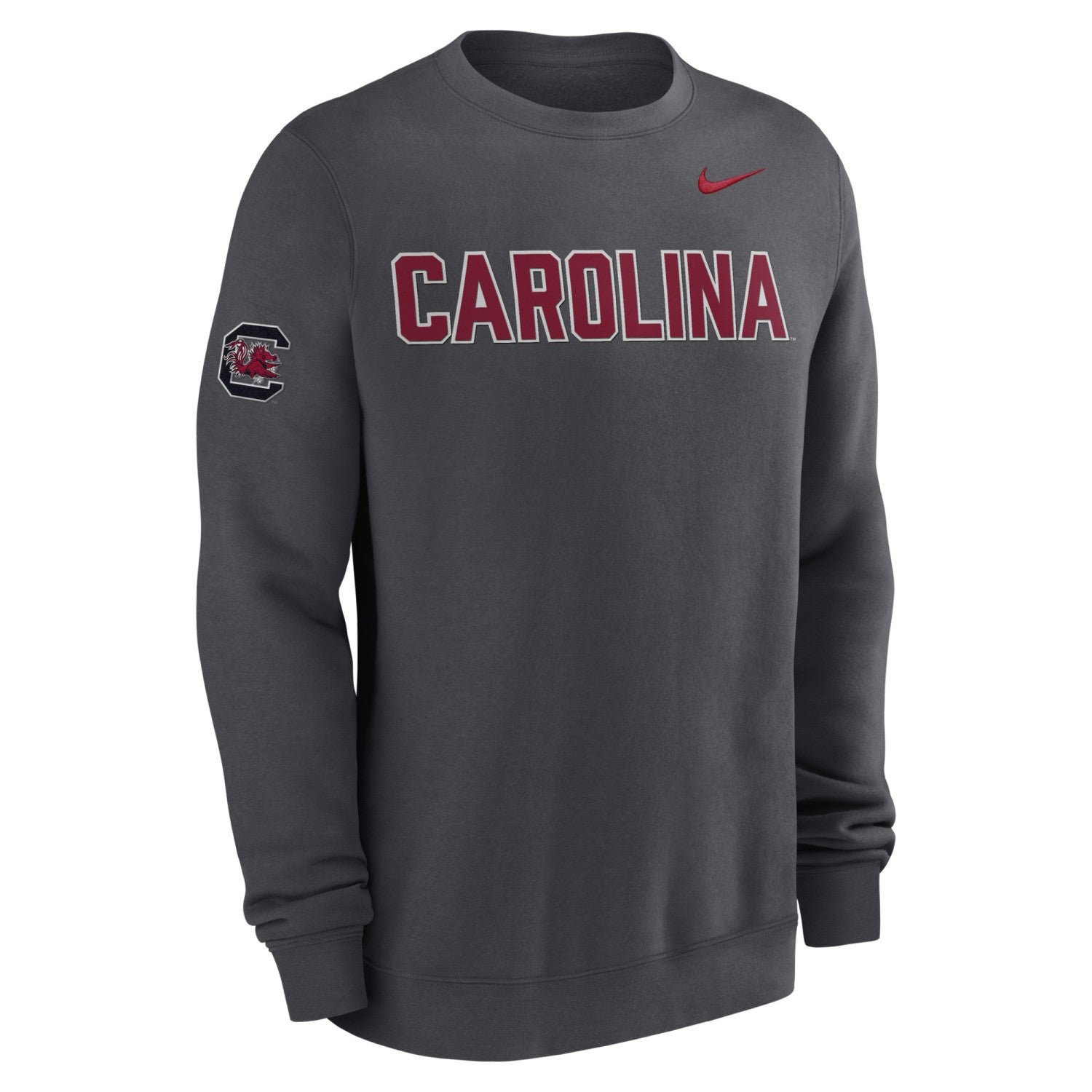SOUTH CAROLINA GAMECOCKS GRAY CAROLINA NIKE CLUB CREW