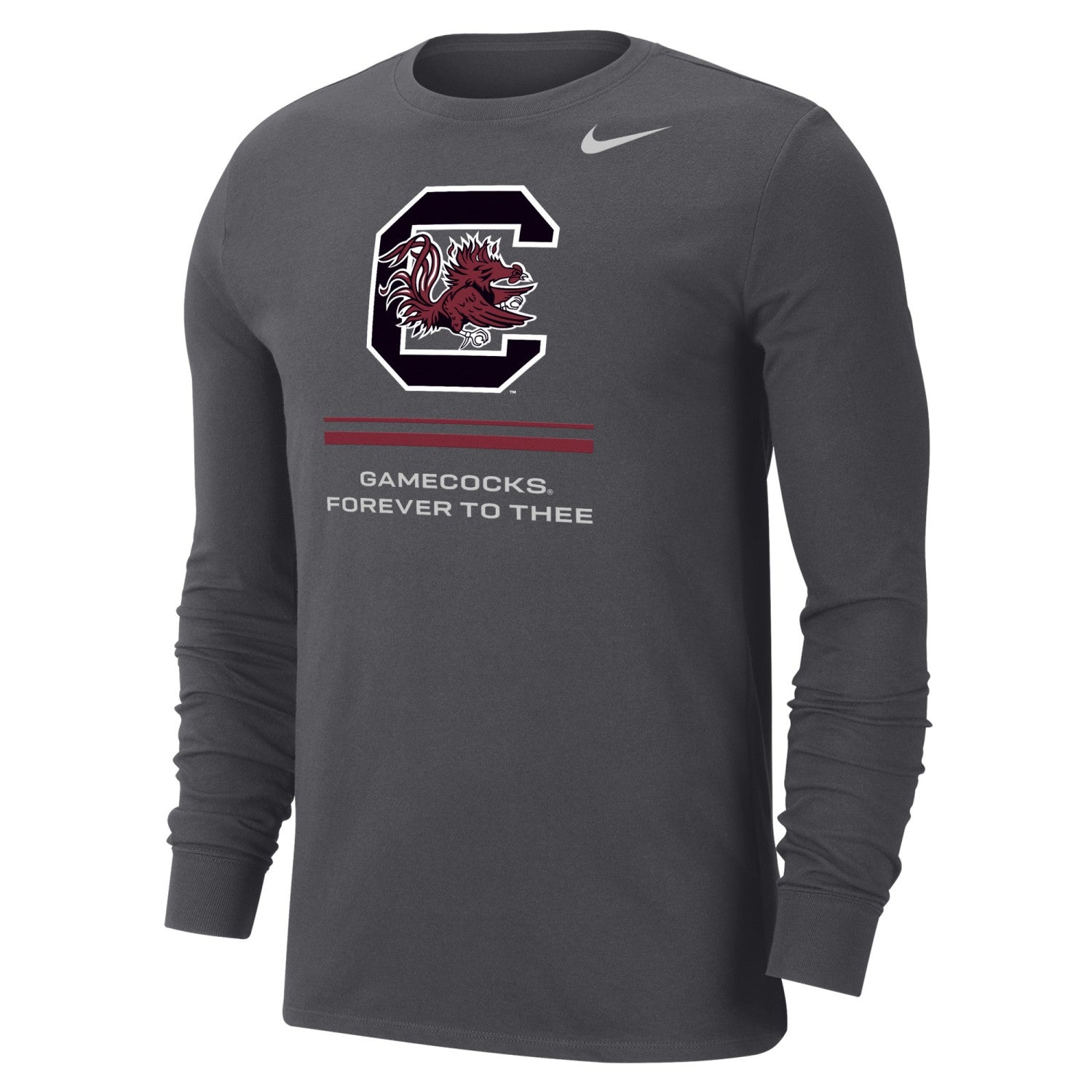 SOUTH CAROLINA GAMECOCKS GRAY FOREVER TO THEE NIKE LONG SLEEVE DRI FIT TEE