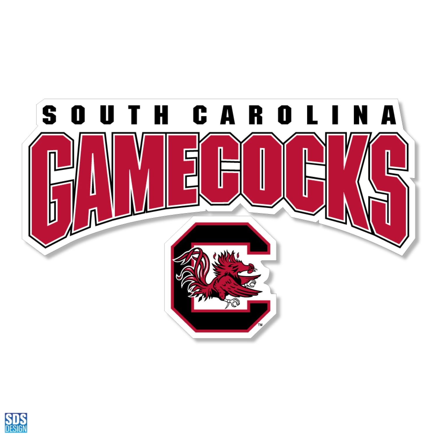 SOUTH CAROLINA GAMECOCKS 3" GAMECOCKS ARCH WITH BLOCK C DECAL