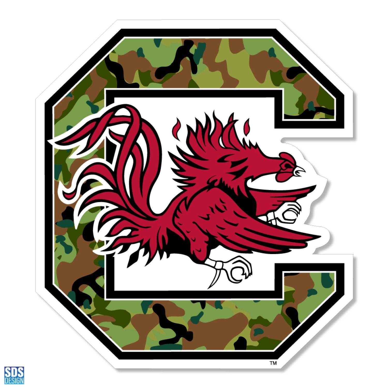 SOUTH CAROLINA GAMECOCKS 3" CAMO BLOCK C DECAL