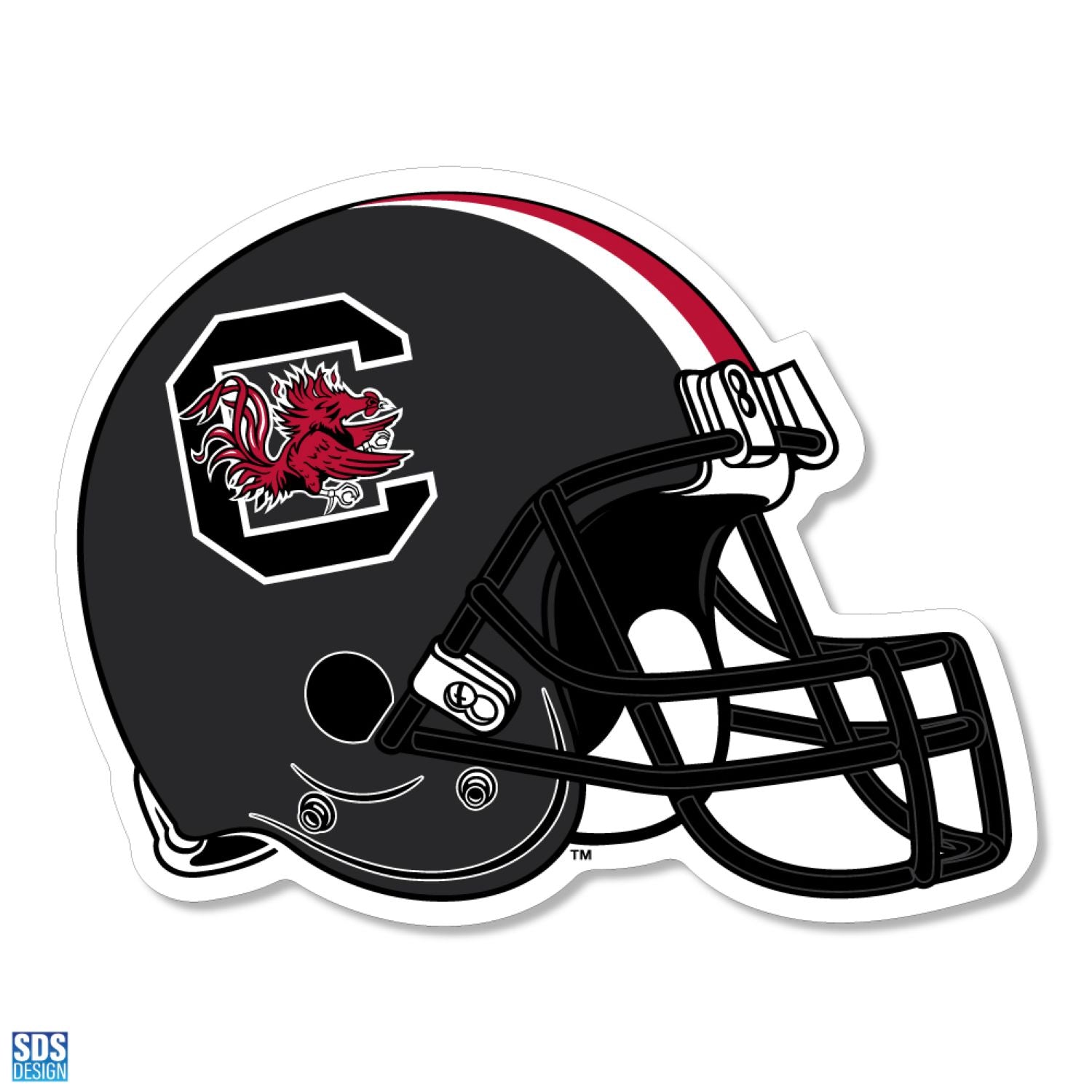 SOUTH CAROLINA GAMECOCKS 3" BLACK HELMET DECAL