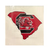 SOUTH CAROLINA GAMECOCKS GARNET 3&quot; STATE WITH C BLOCK DECAL