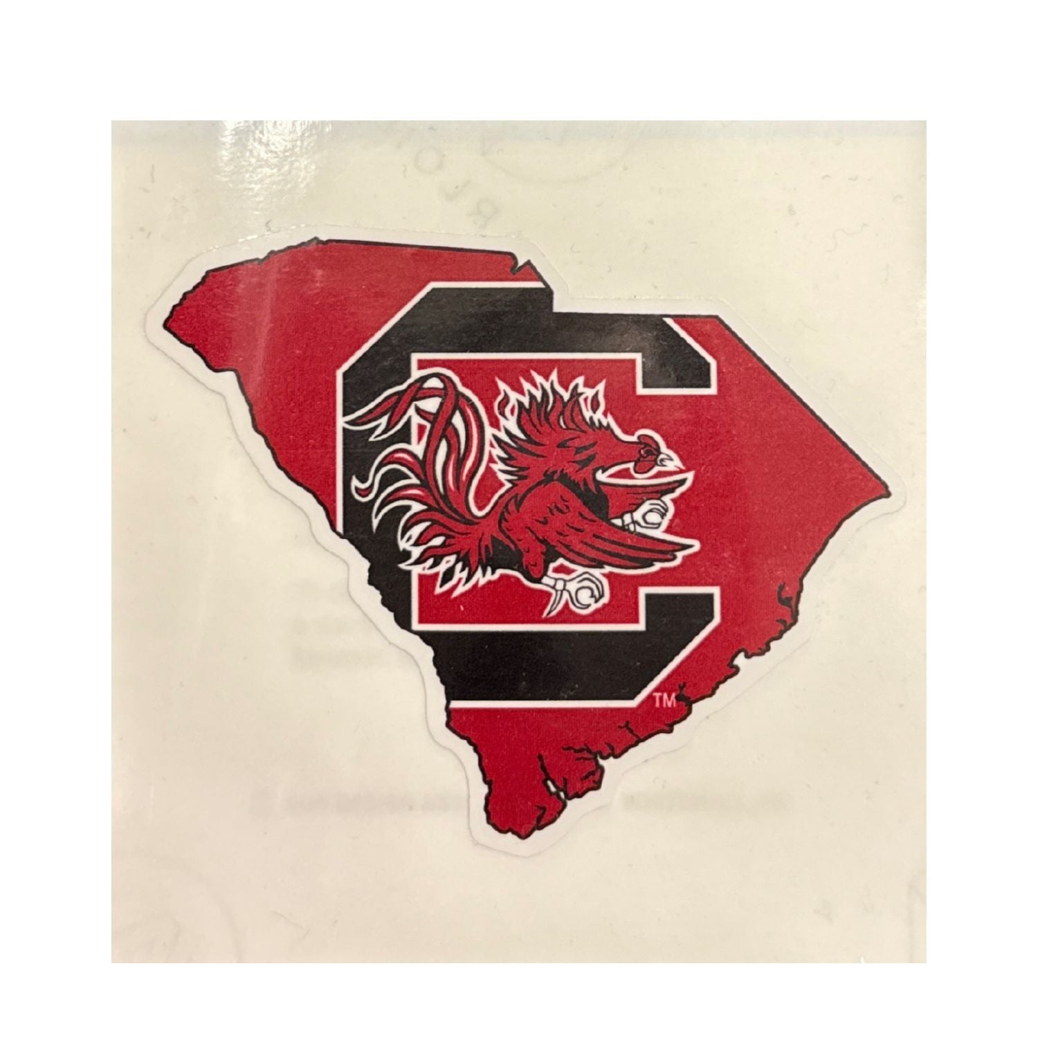 SOUTH CAROLINA GAMECOCKS GARNET 3" STATE WITH C BLOCK DECAL